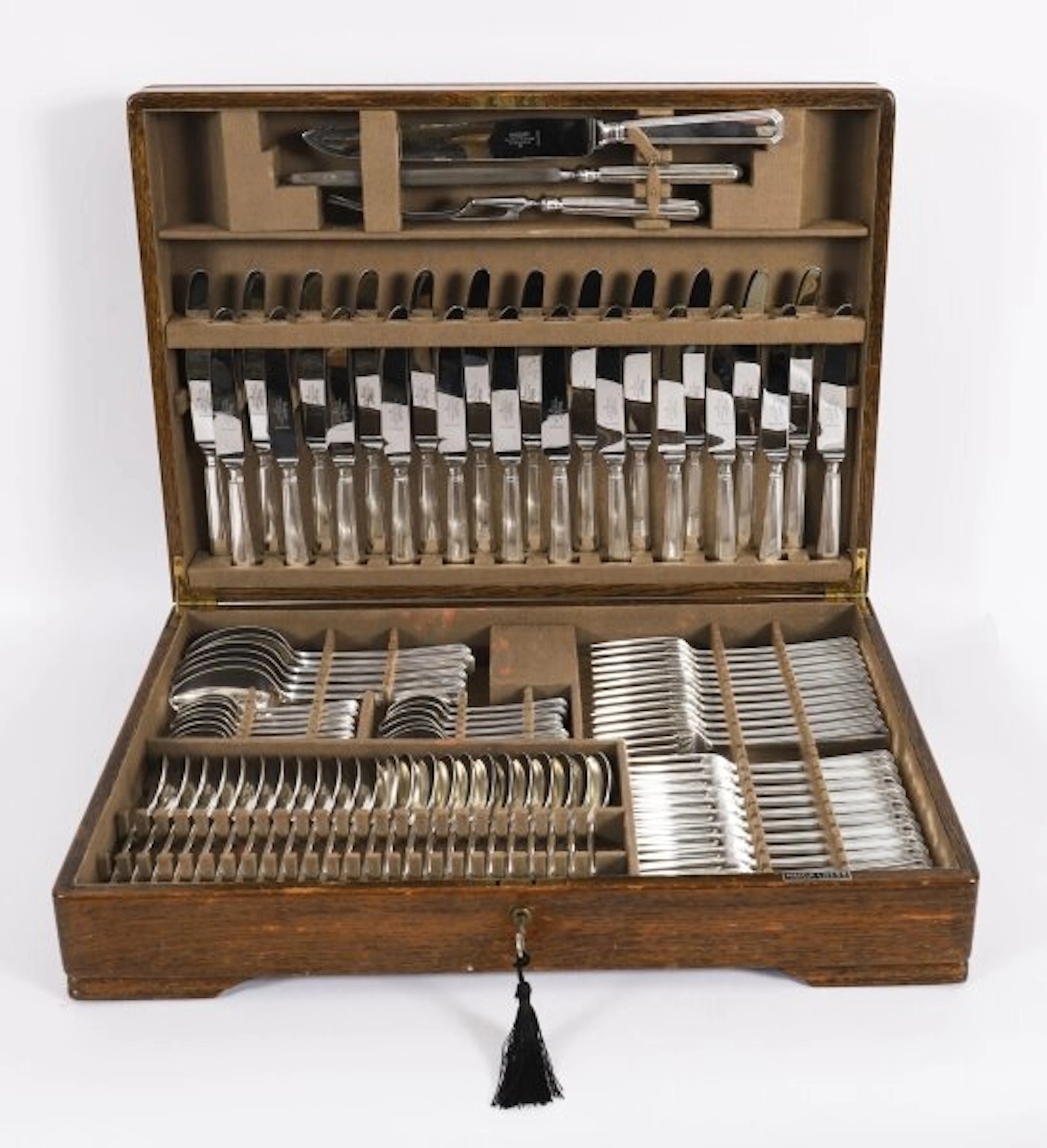 Vintage Canteen x 12 - Silver Plate Cutlery Set 93 Pieces Mappin & Webb 20thC