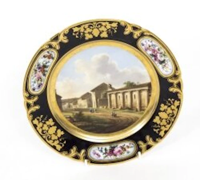 Antique French Porcelain Plate by Pucher Deroche, Paris C1880