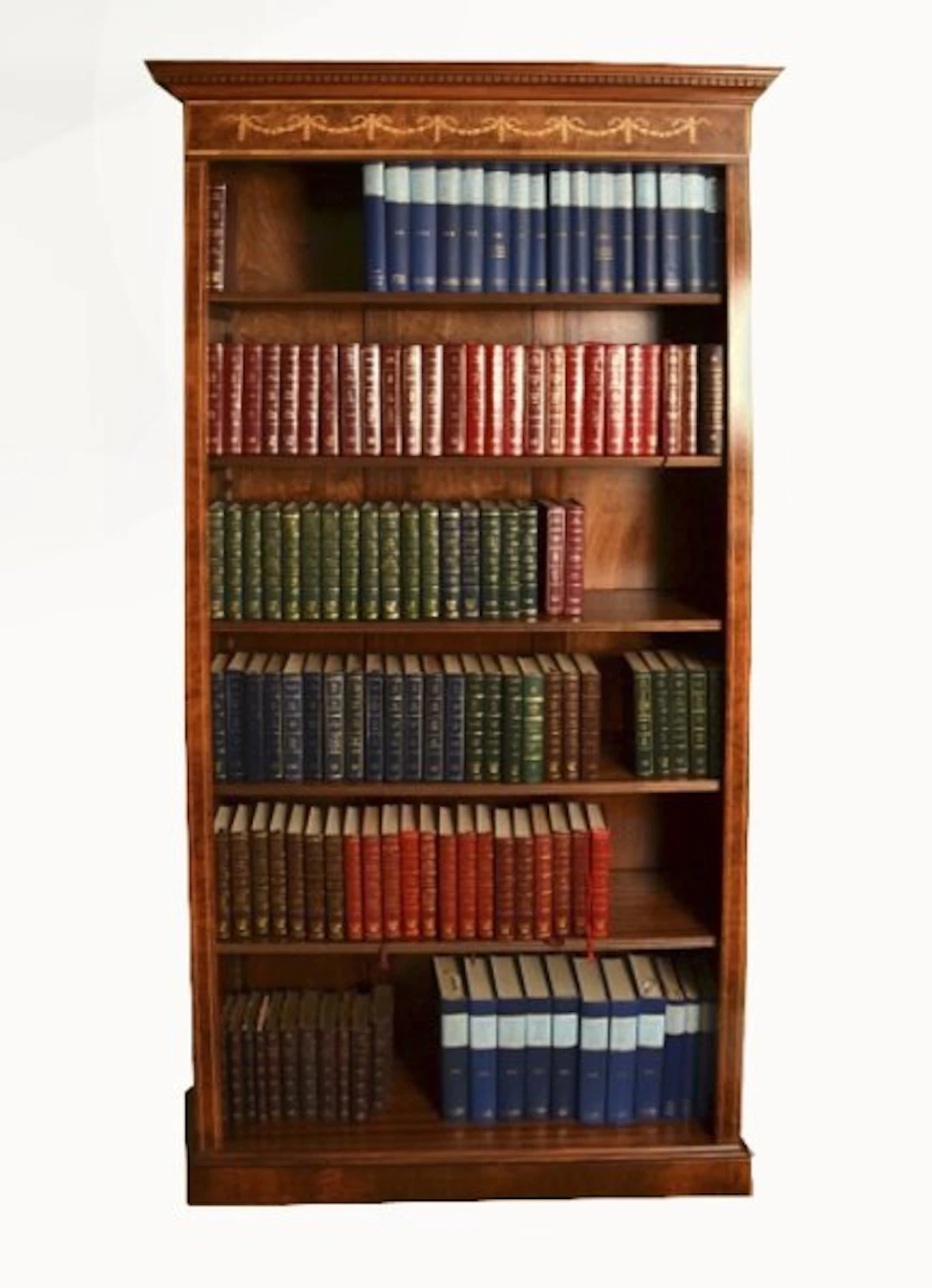 Vintage Sheraton Revival Burr Walnut Open Bookcase 20th C