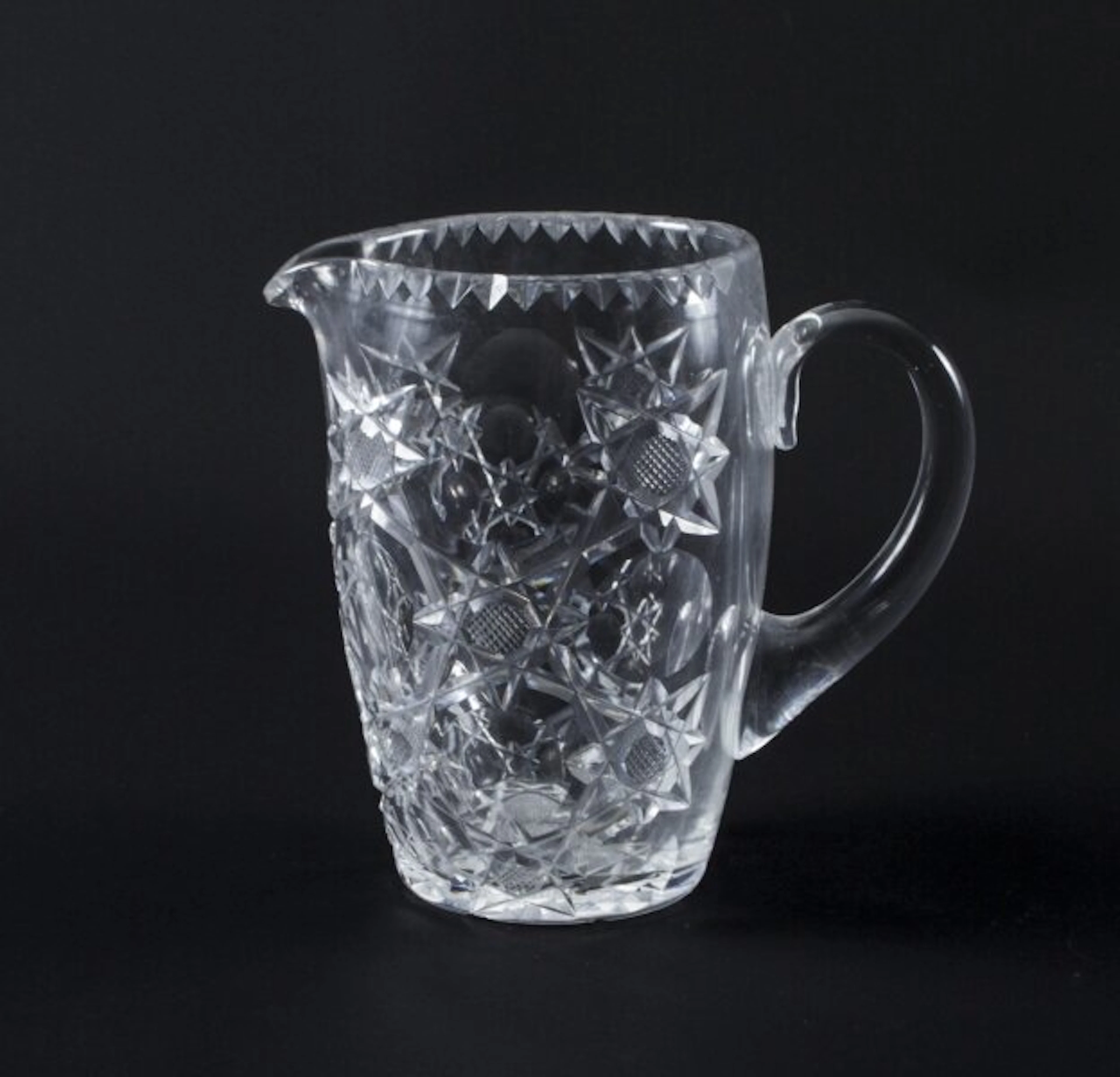 Vintage Cut Glass Crystal Jug Brierley Circa 1960