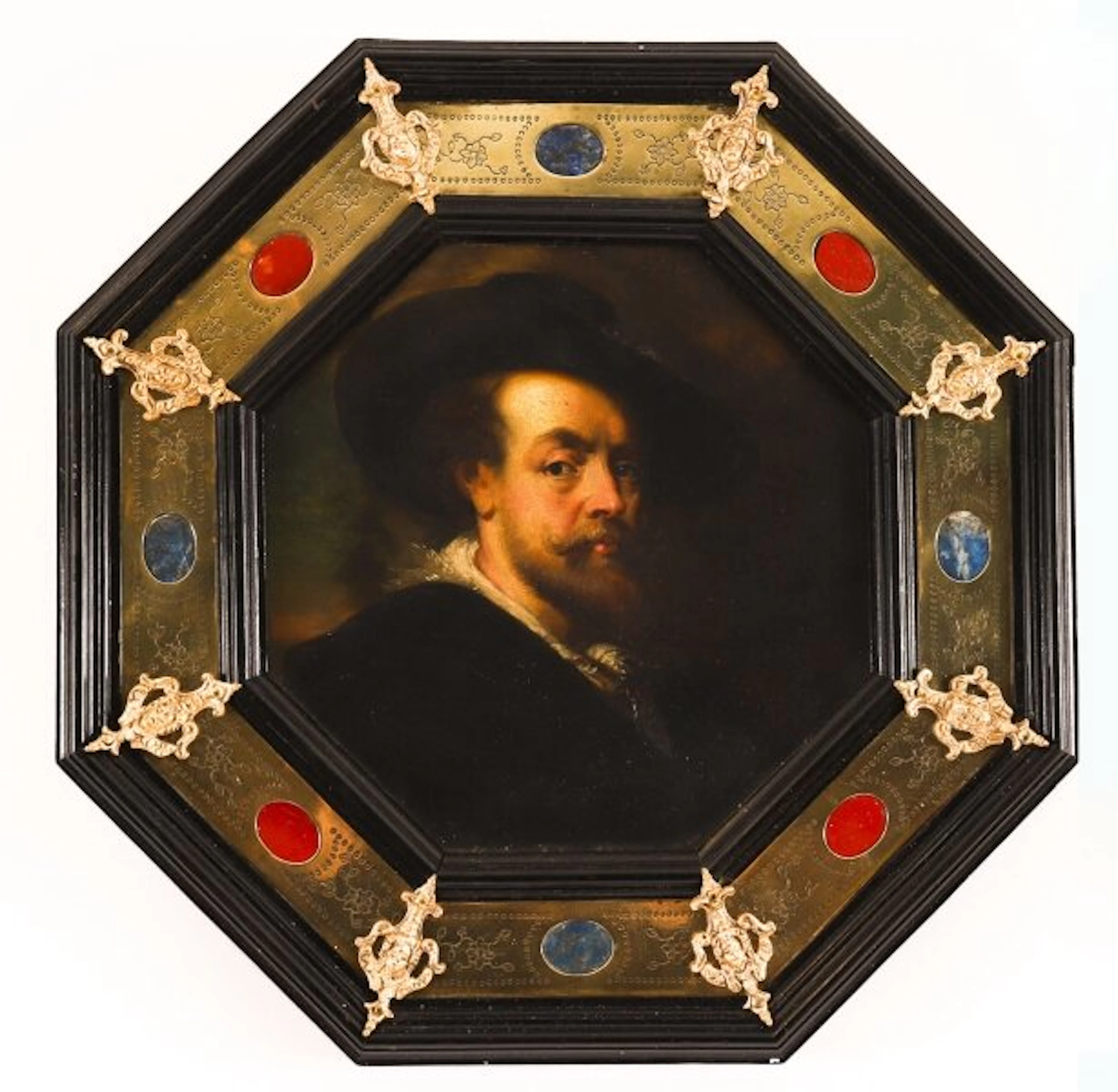 Antique Self Portrait Rubens by F. Flor for Flor & Findel 19th C