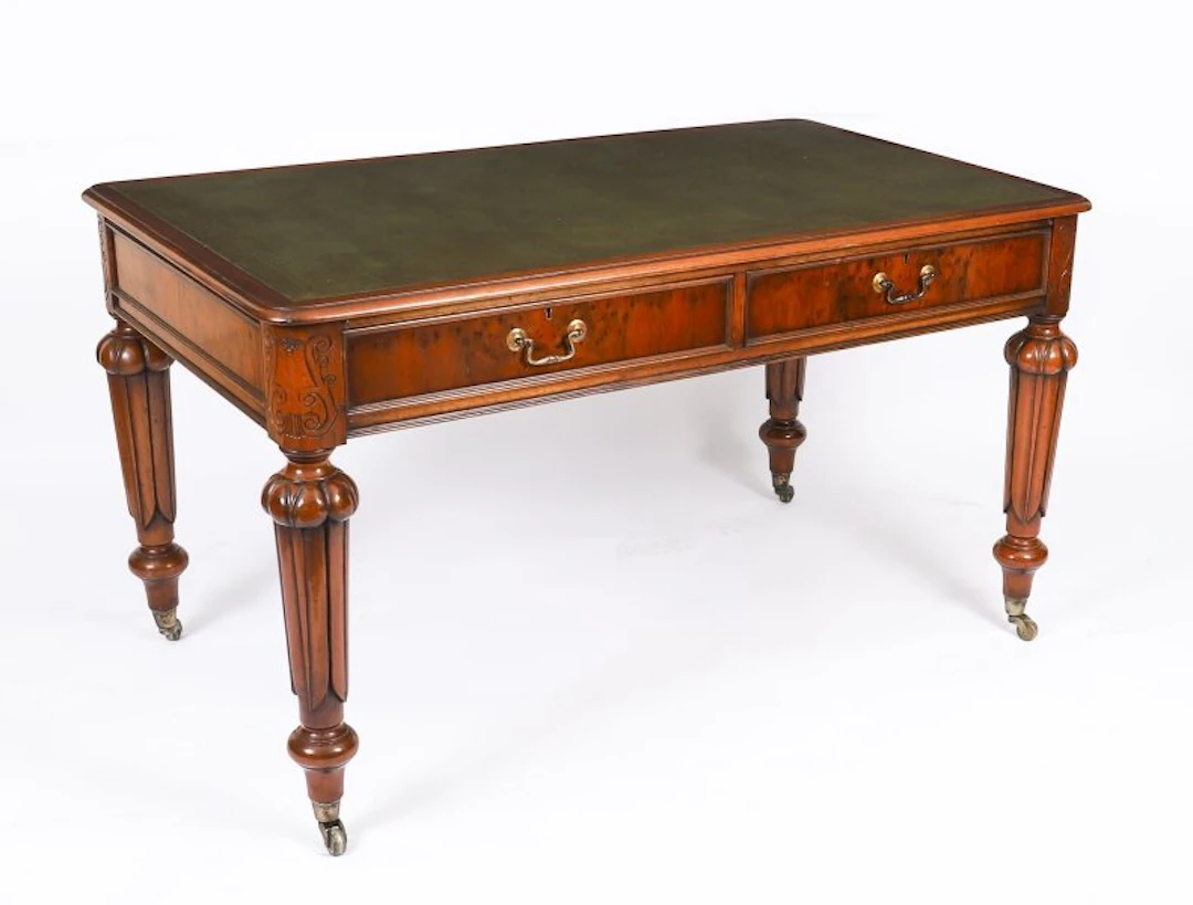 Antique Victorian Partners Writing Library Table Desk 19th C
