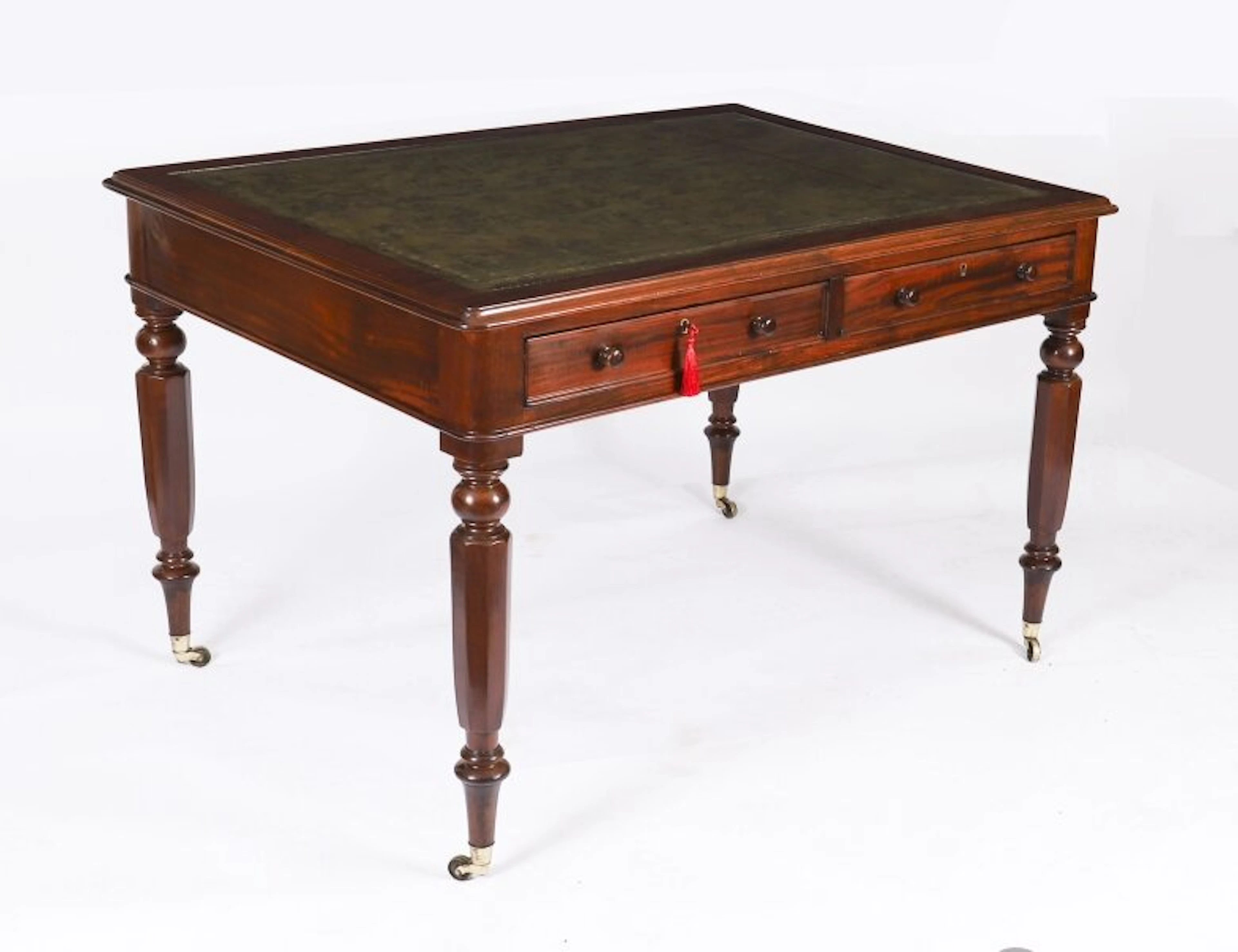 Antique 4ft Victorian Partners Writing Table Desk 19th C
