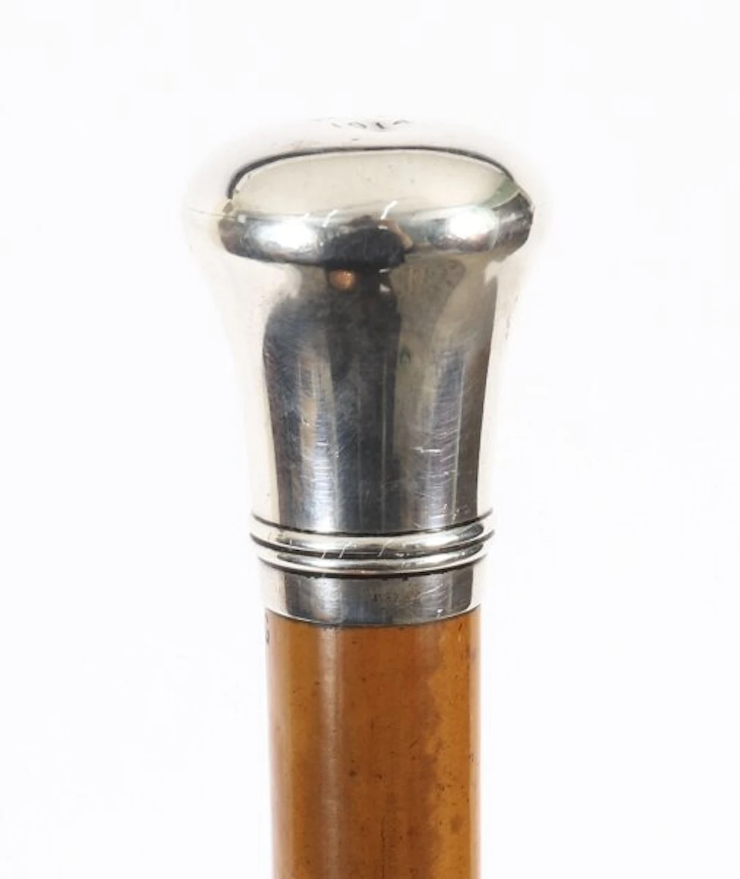 Antique English Sterling Silver Walking Stick Cane London 1913 97cm / 38 inches