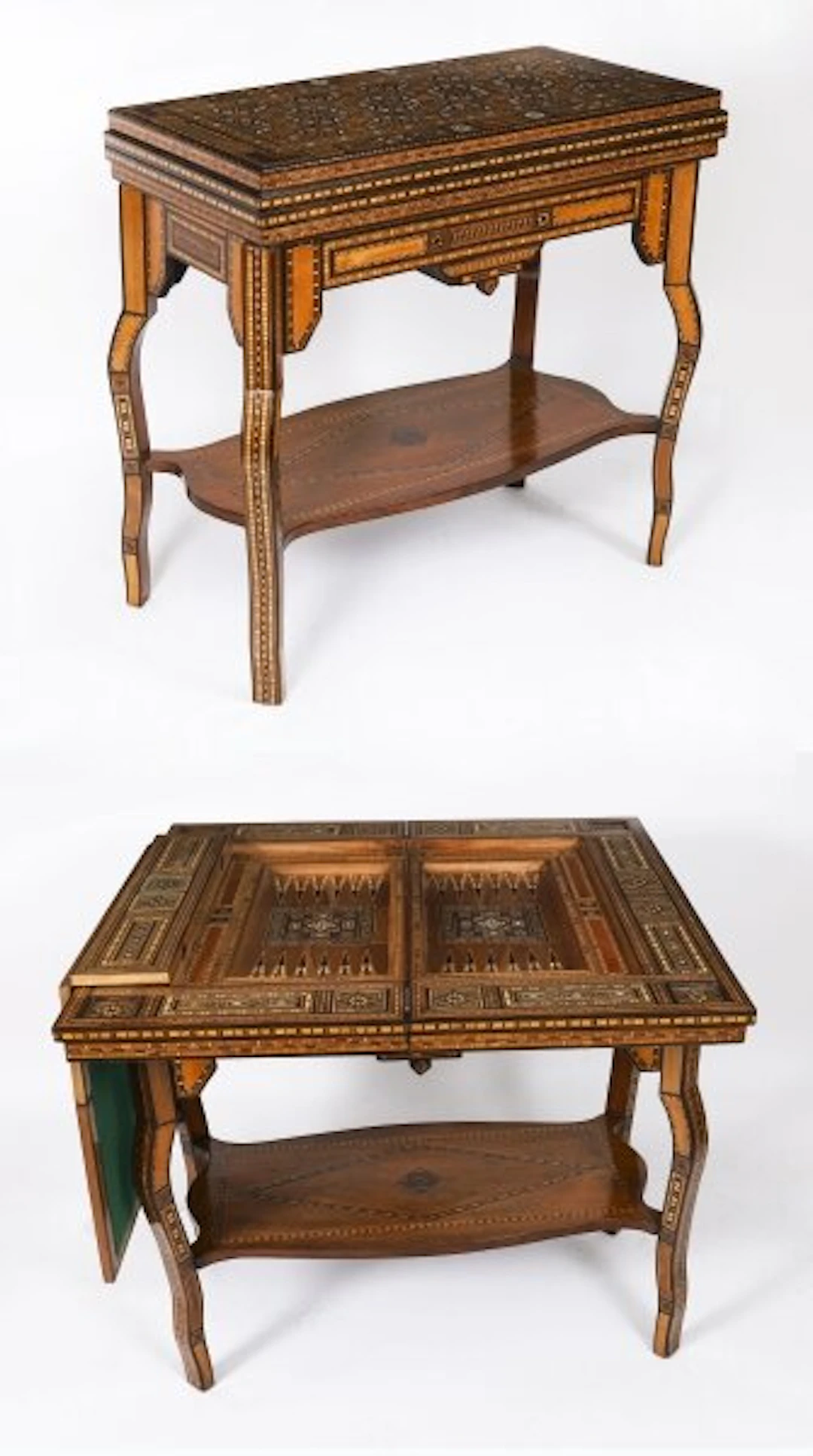 Antique Inlaid Card, Chess, Backgammon, Games table 19th C