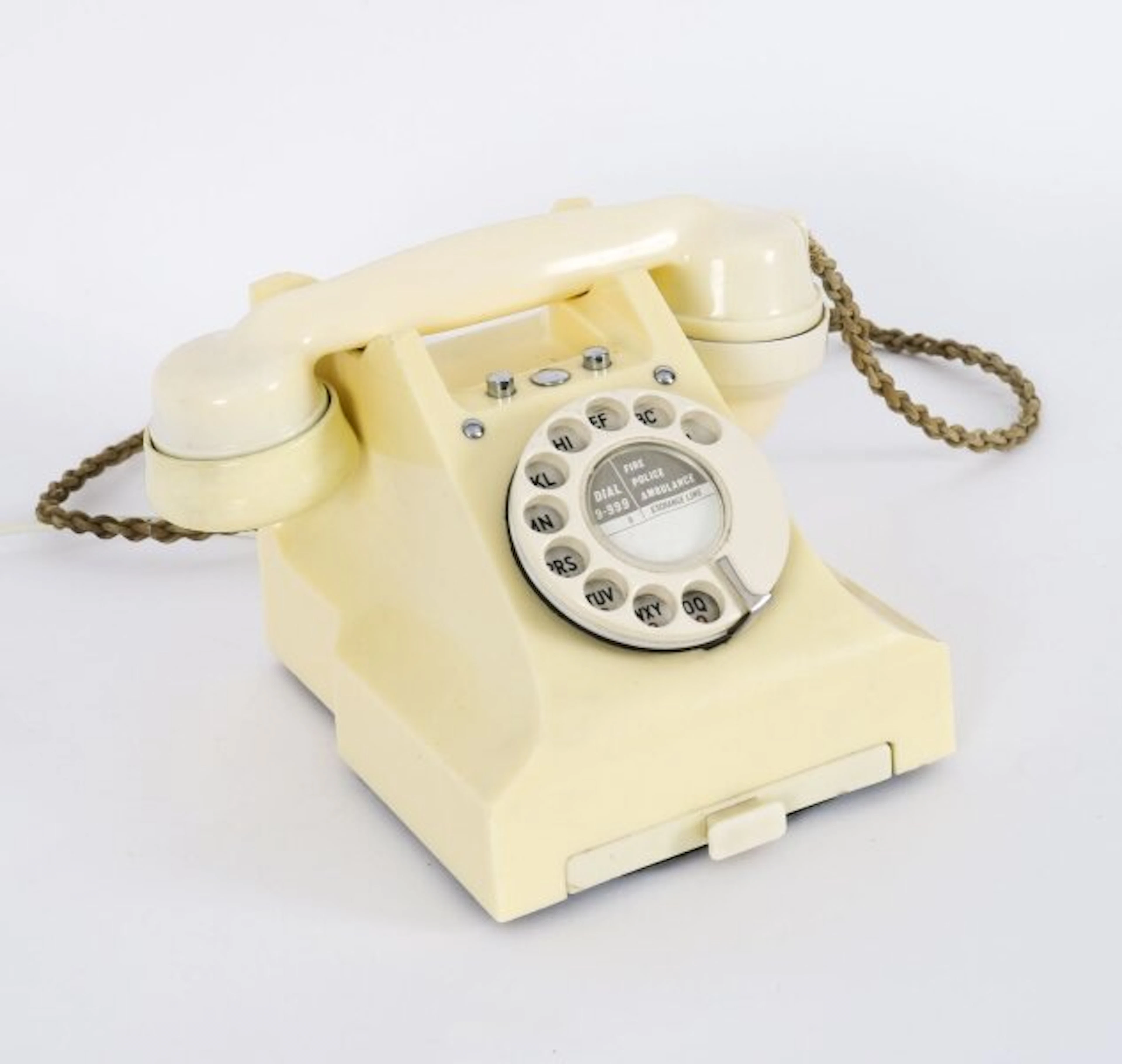 Vintage ivory colour bakelite rotary model 328L telephone 1952 Mid 20th C
