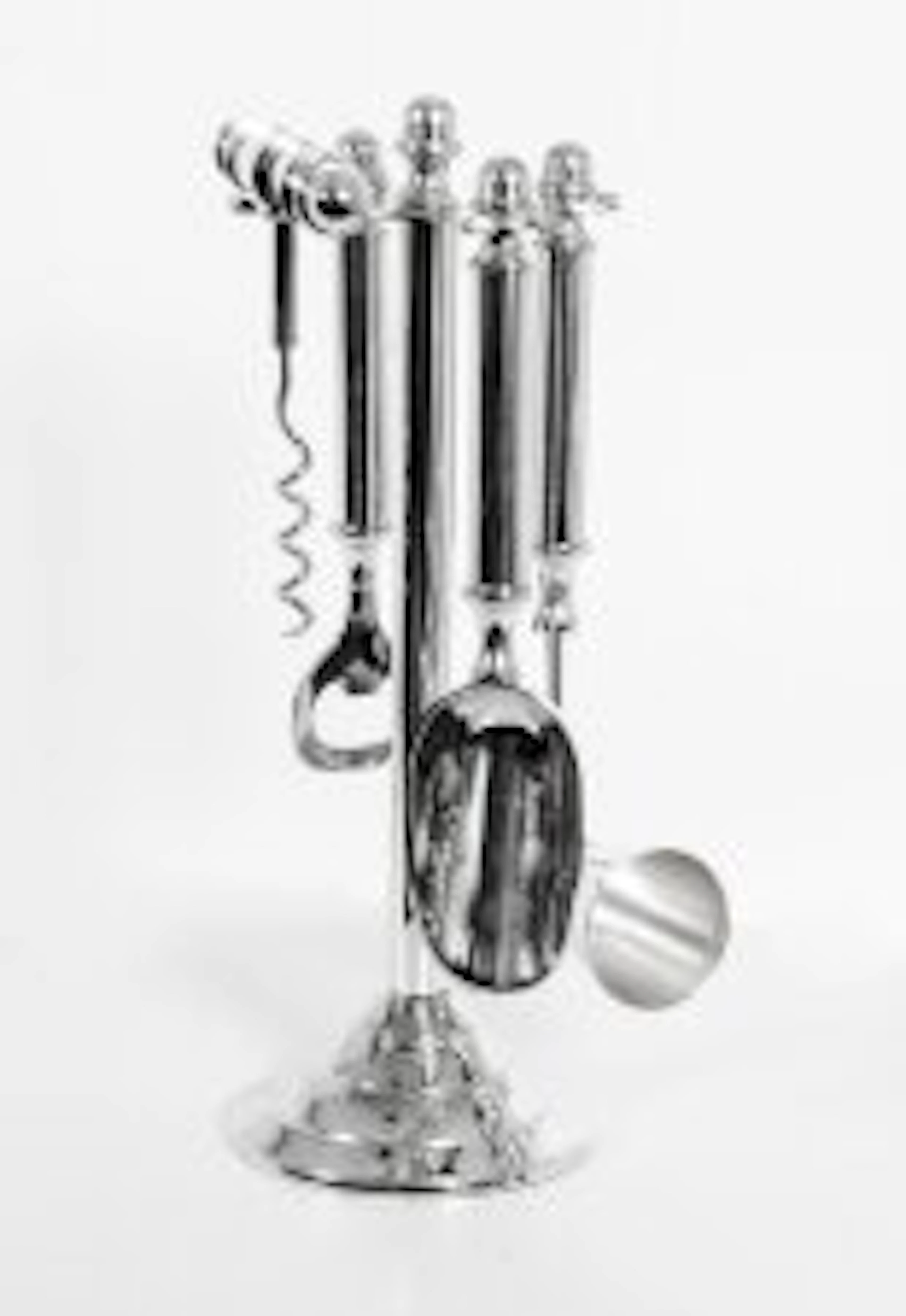 Vintage Silver Plated Bar Accessory Set Corkscrew Opener 20th C