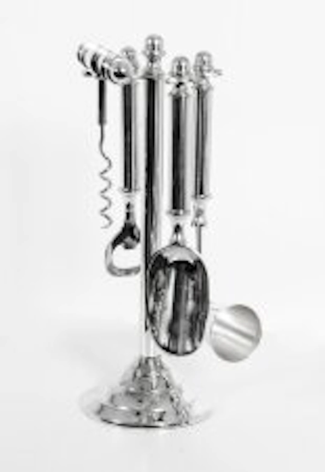 Vintage Silver Plated Bar Accessory Set Corkscrew Opener 20th C