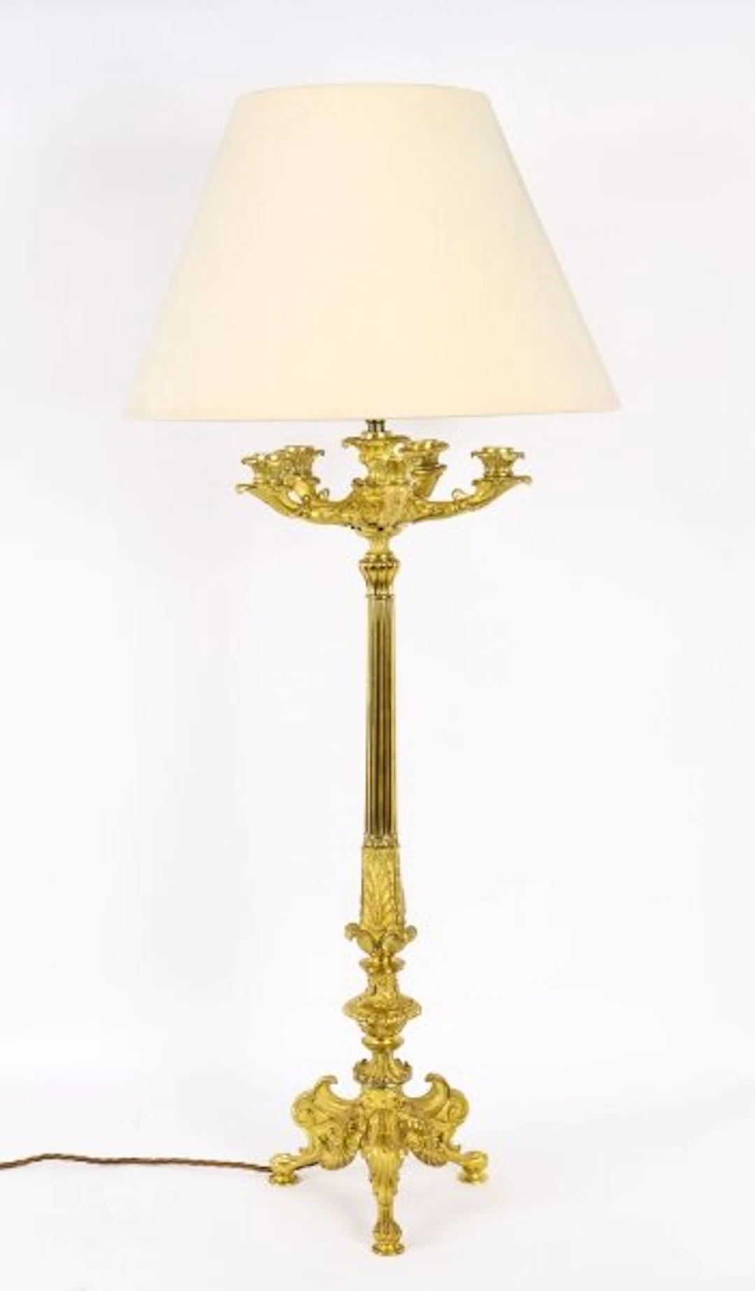 Antique Large French Ormolu Gilt Bronze Lamp c1880 19th C
