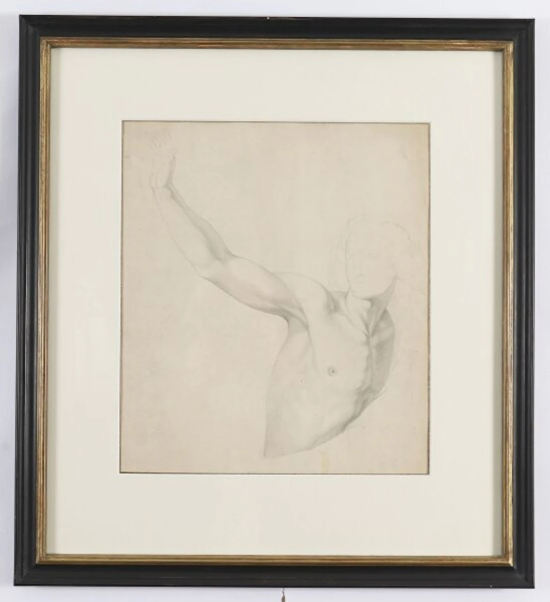 Antique Drawing on Paper Figural Study' After Raphael Late19th C