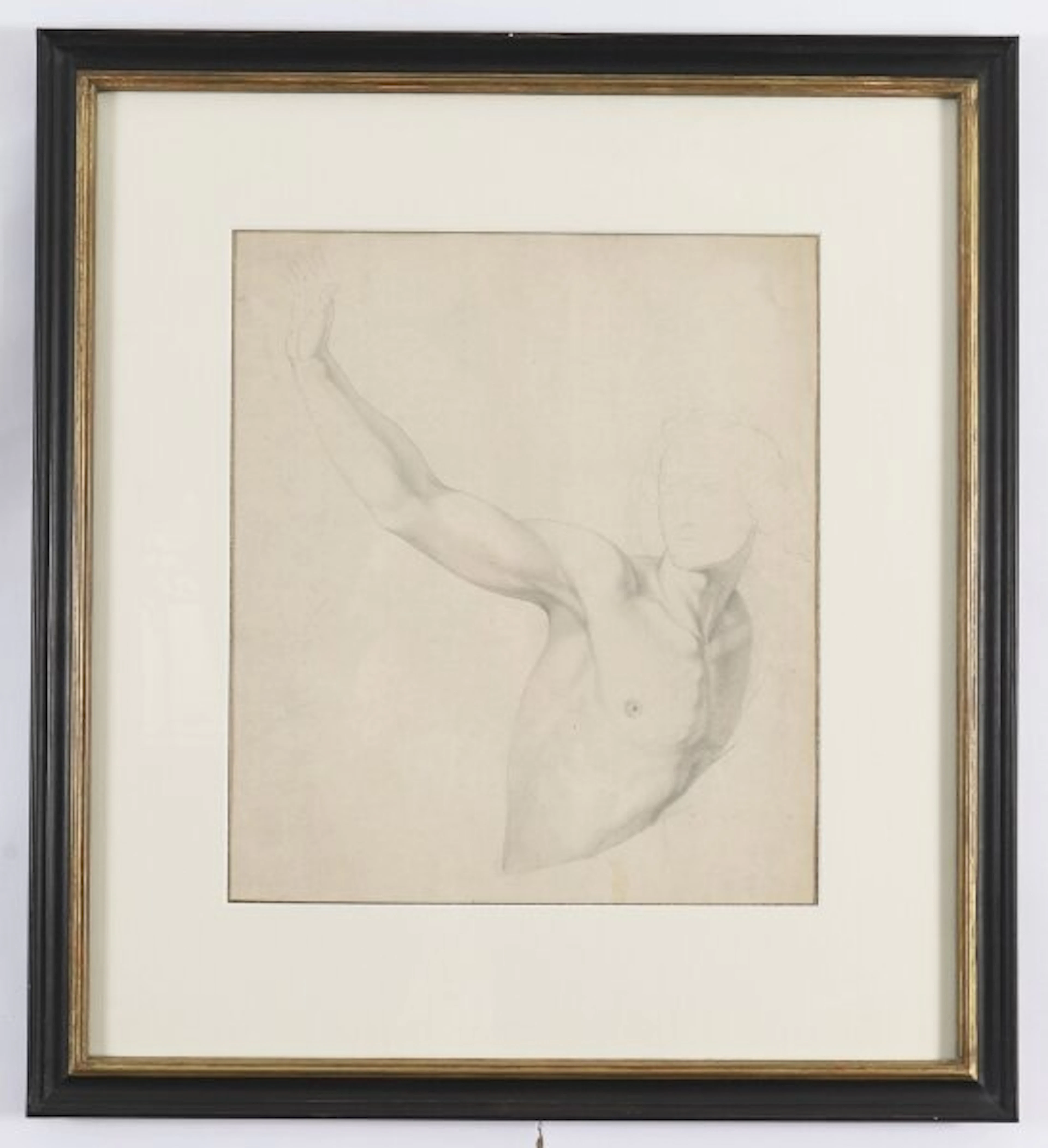 Antique Drawing on Paper Figural Study' After Raphael Late19th C