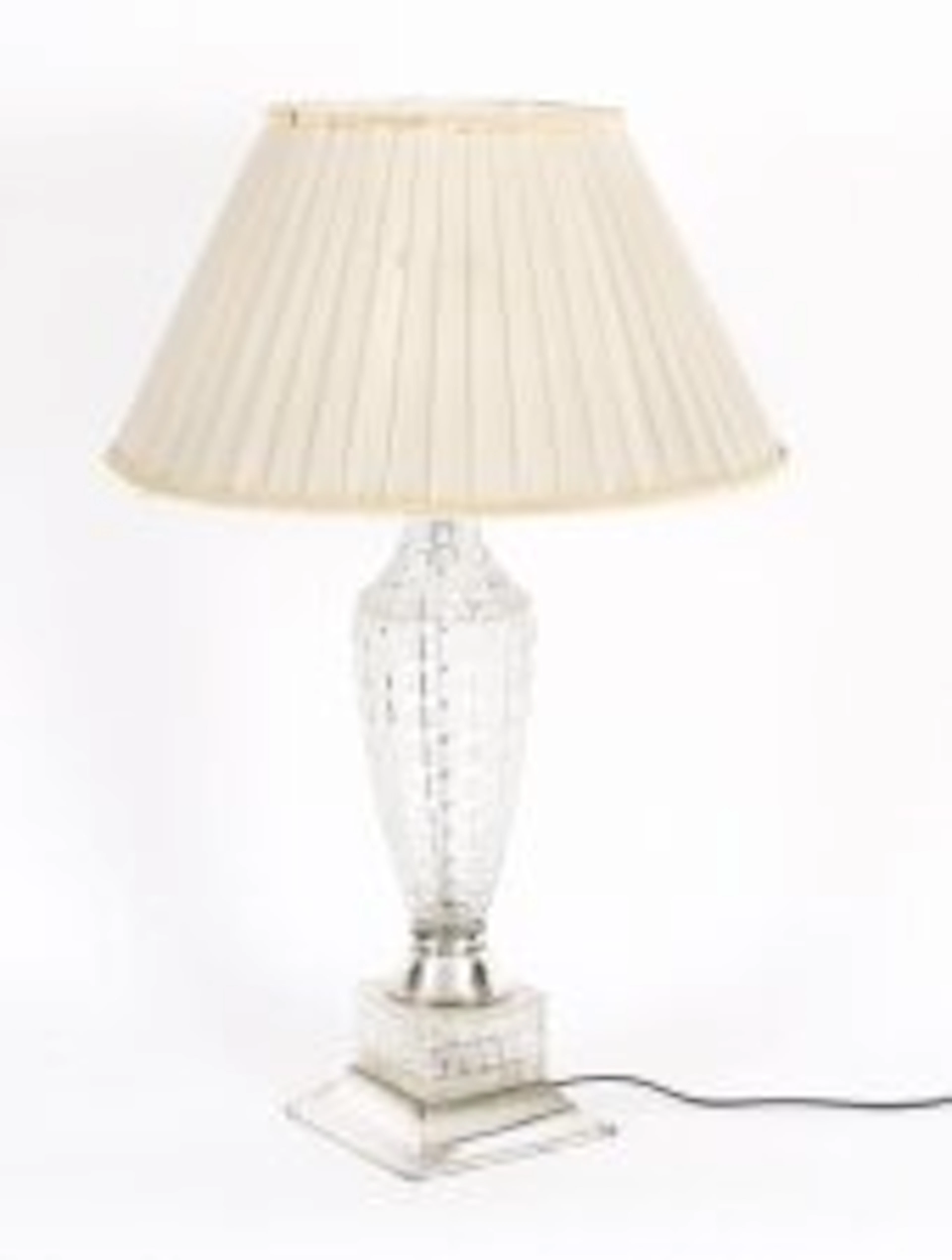 Antique Bohemian Art Deco Crystal Cut Table Lamp Circa 1920