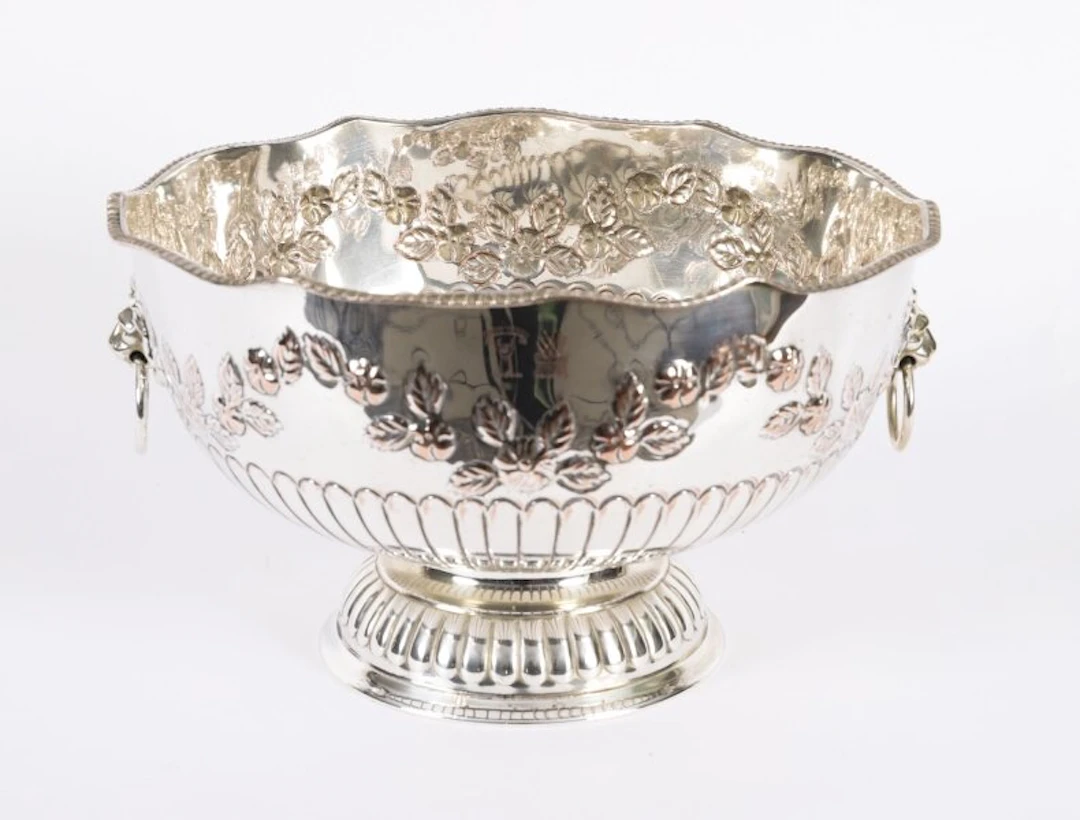 Antique Scottish Napier Clan Silver Plate on Copper wine Cooler 19th C