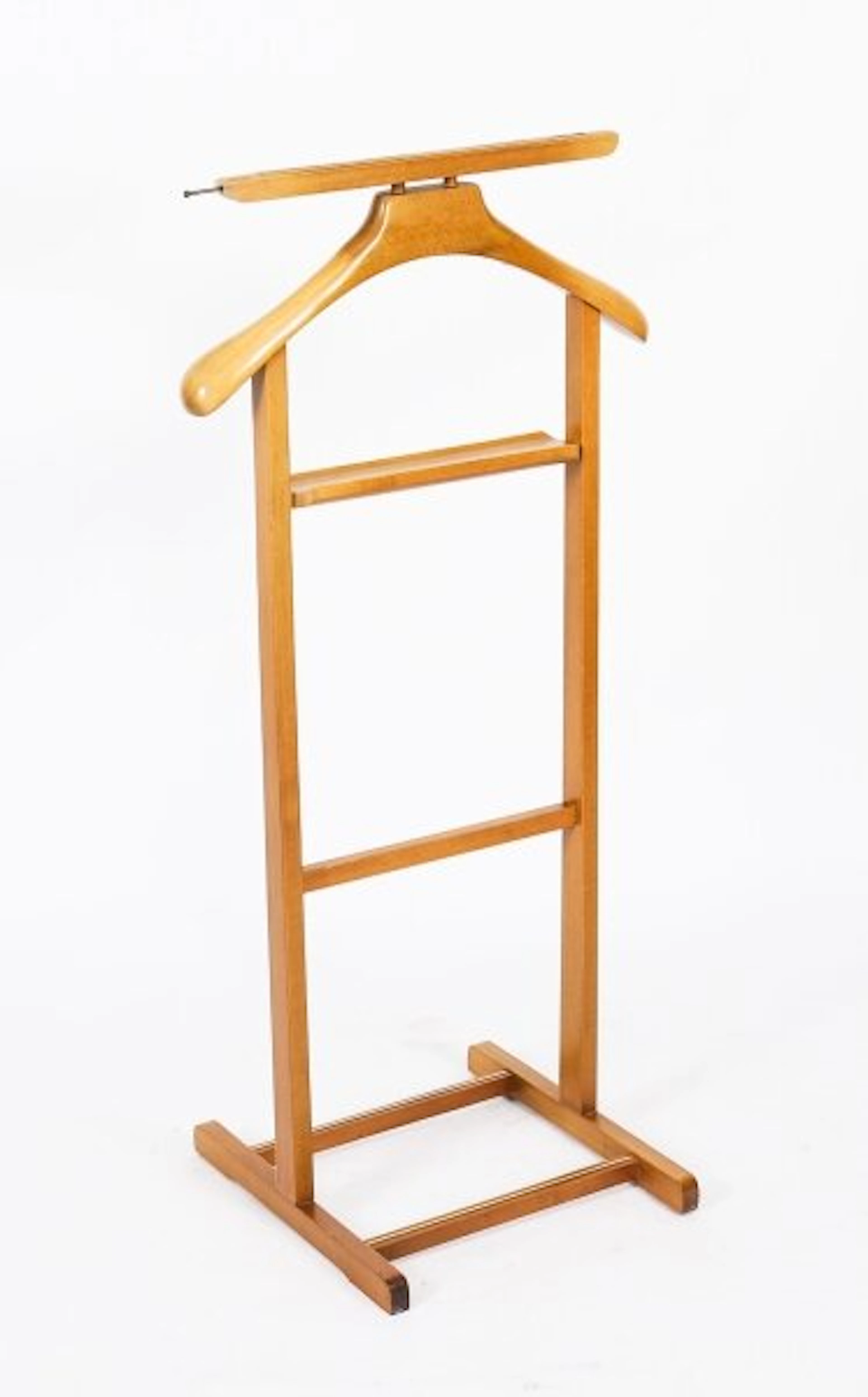 Vintage Edwardian Revival Walnut Valet Clothes Stand Late 20th C