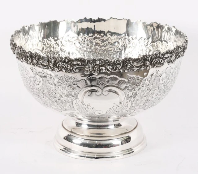 Antique Silver on Copper Wine Cooler by Barker Ellis 20th C