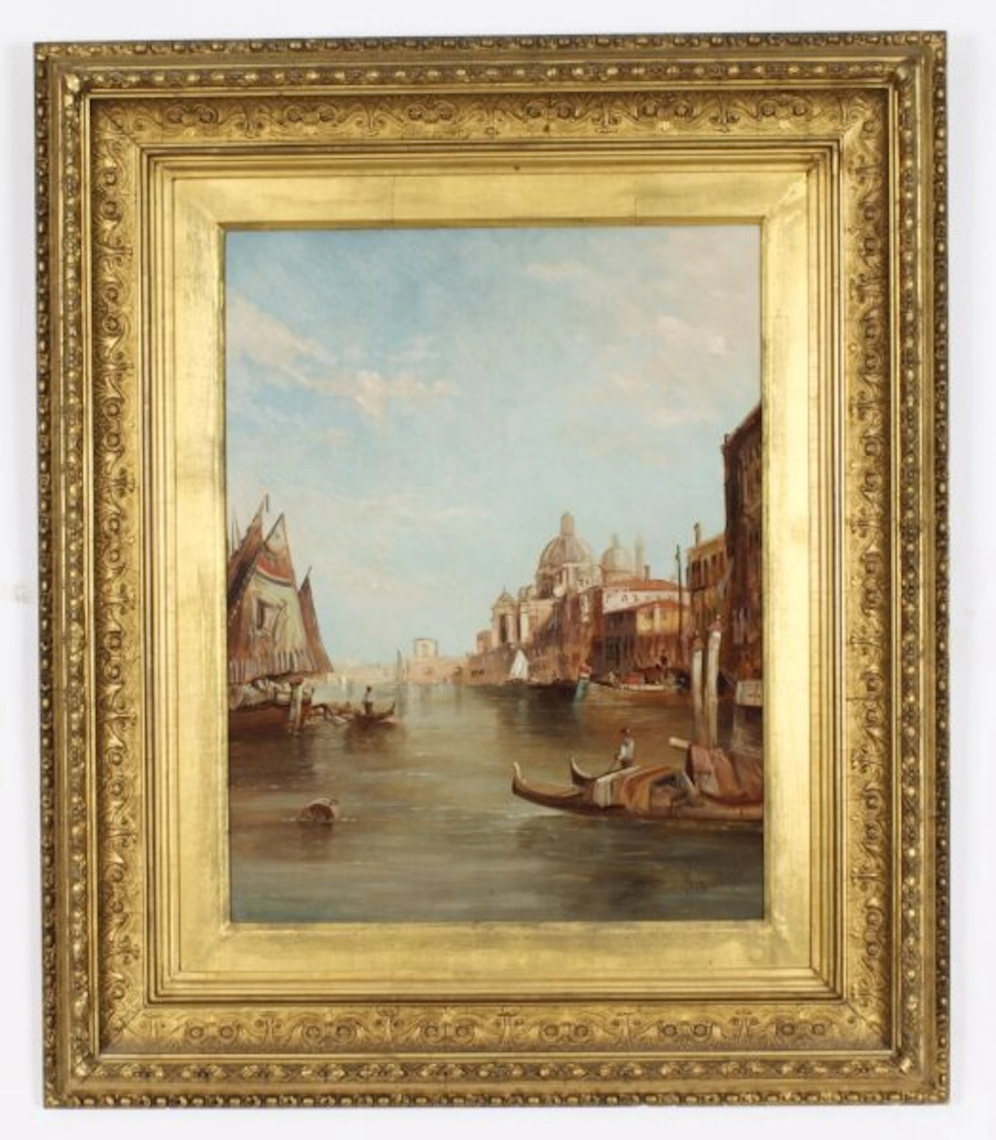 Antique Painting Santa Maria della Salute Venice Alfred Pollentine 19th Century