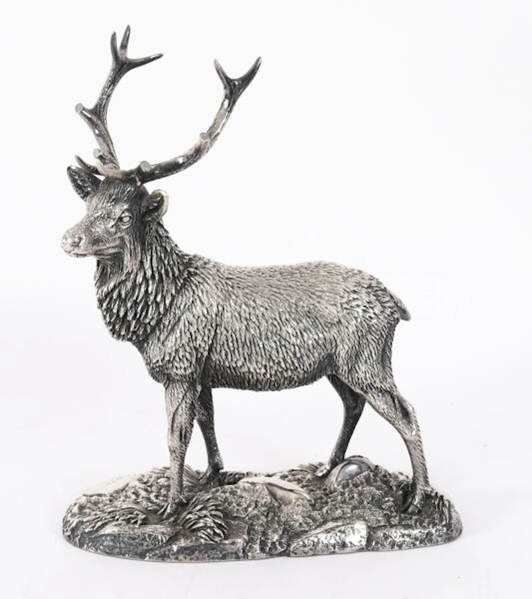 Antique Sterling Silver Stag Animalier Sculpture Tom Mackie 20th C