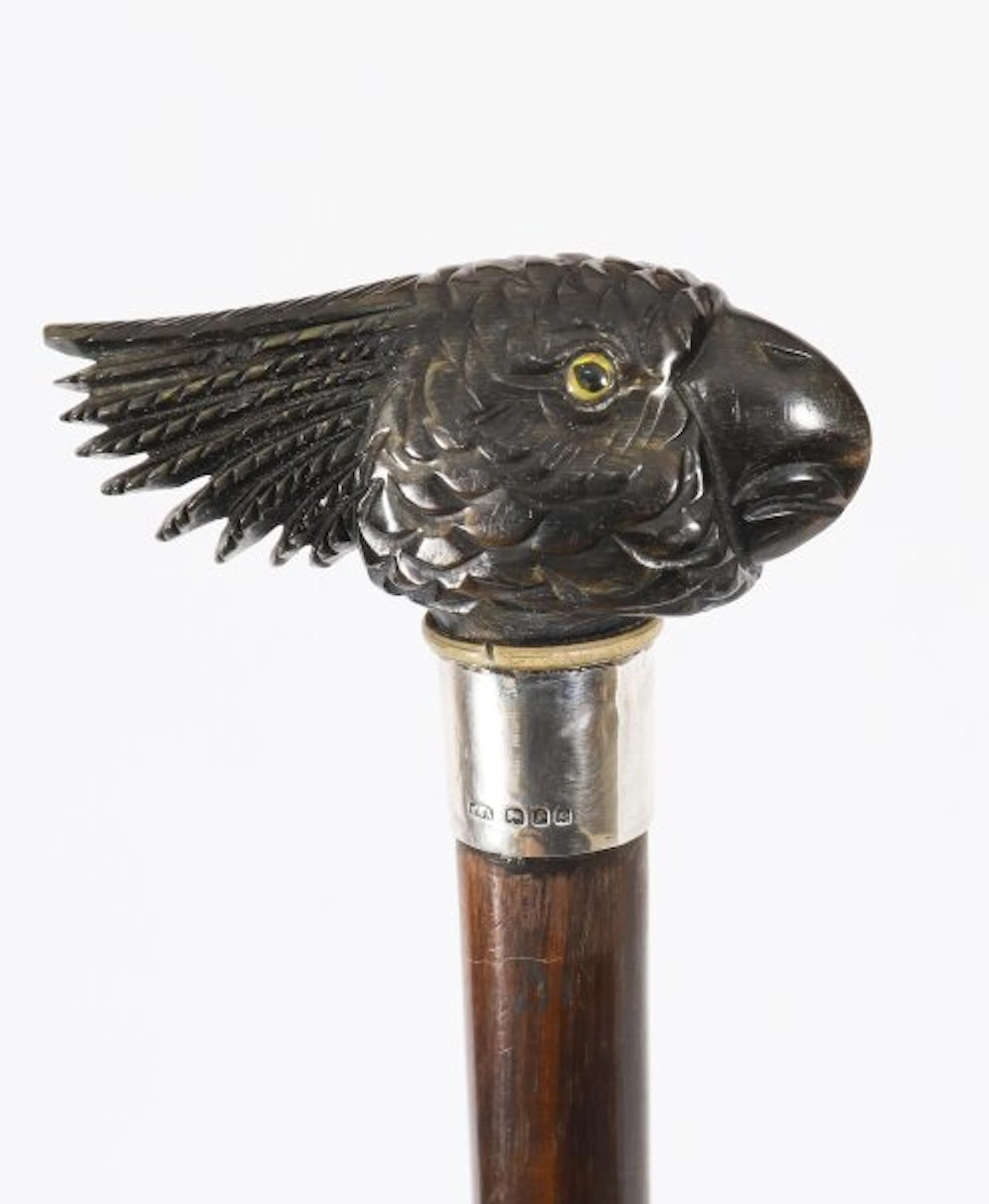 Antique Art Deco Novelty Parrot Walking Stick Cane 1929 96cm - 37.5inches