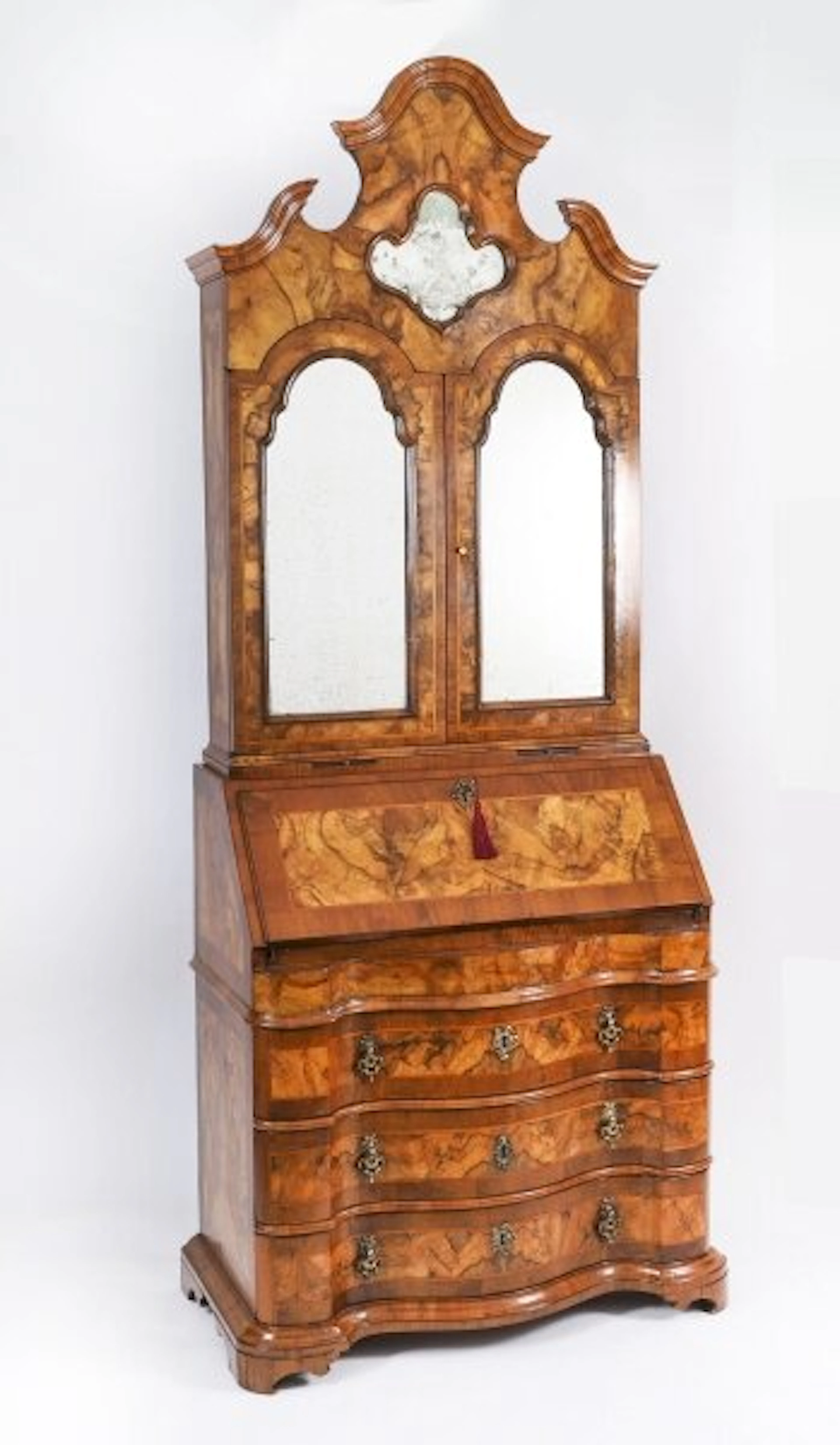 Antique Venetian Walnut Bureau Bookcase c.1750 18th Century