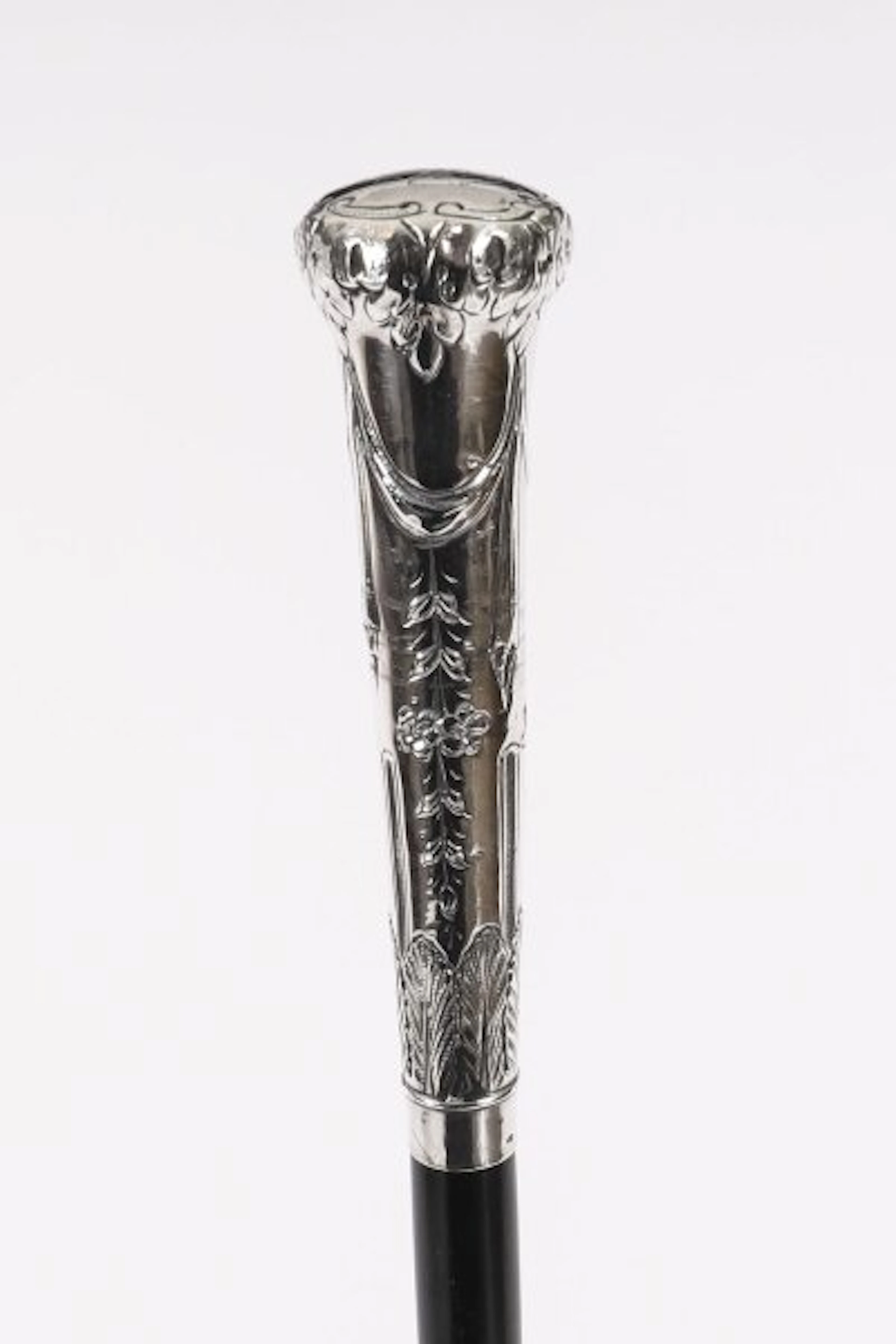 Antique Continental Neo-classical Silver Walking Stick 92cm / 36.5 inches