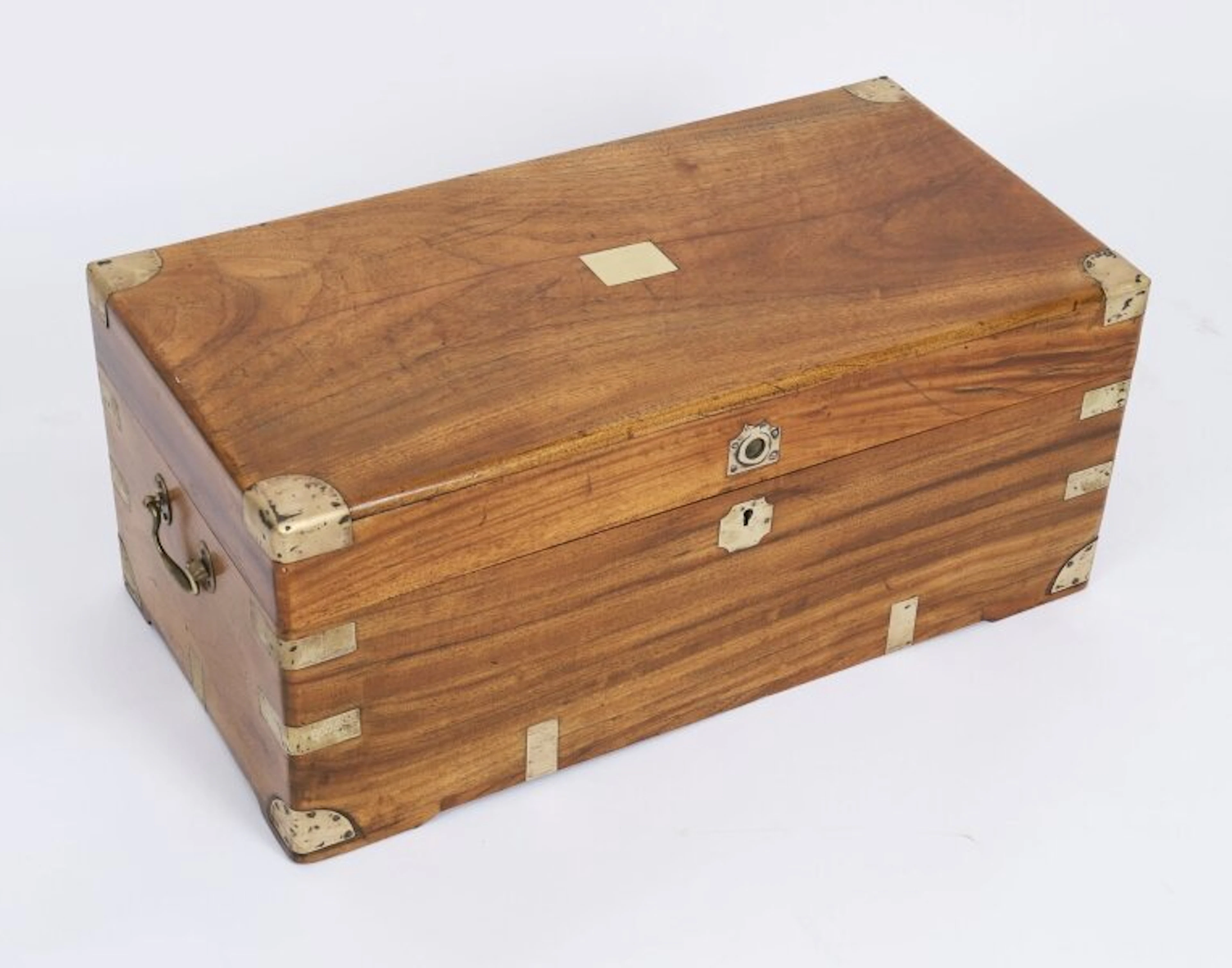 Antique Petit Military Campaign Camphorwood Trunk Coffer Early19th C