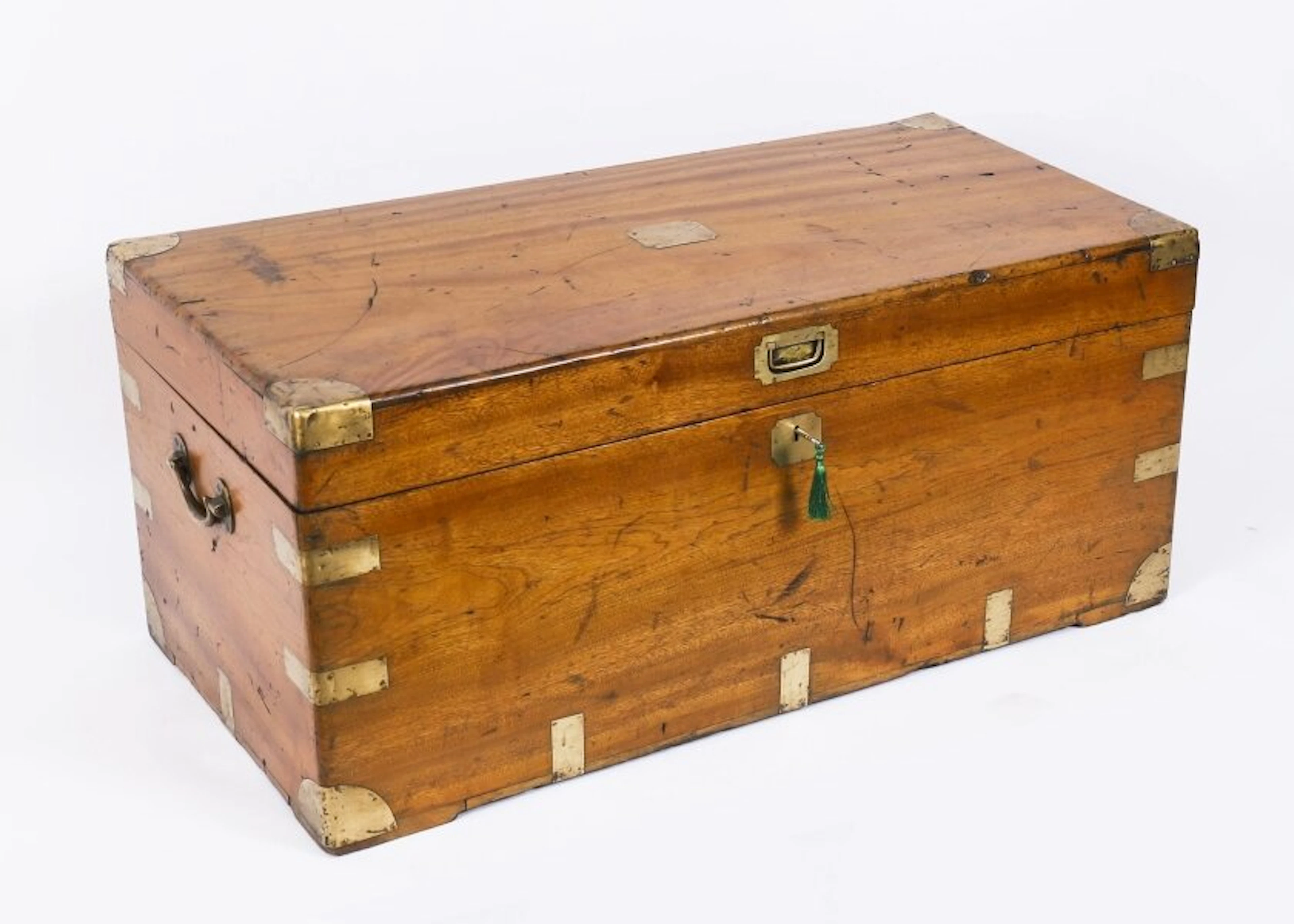 Antique Military Campaign Camphorwood Trunk Coffer c1840 19th C
