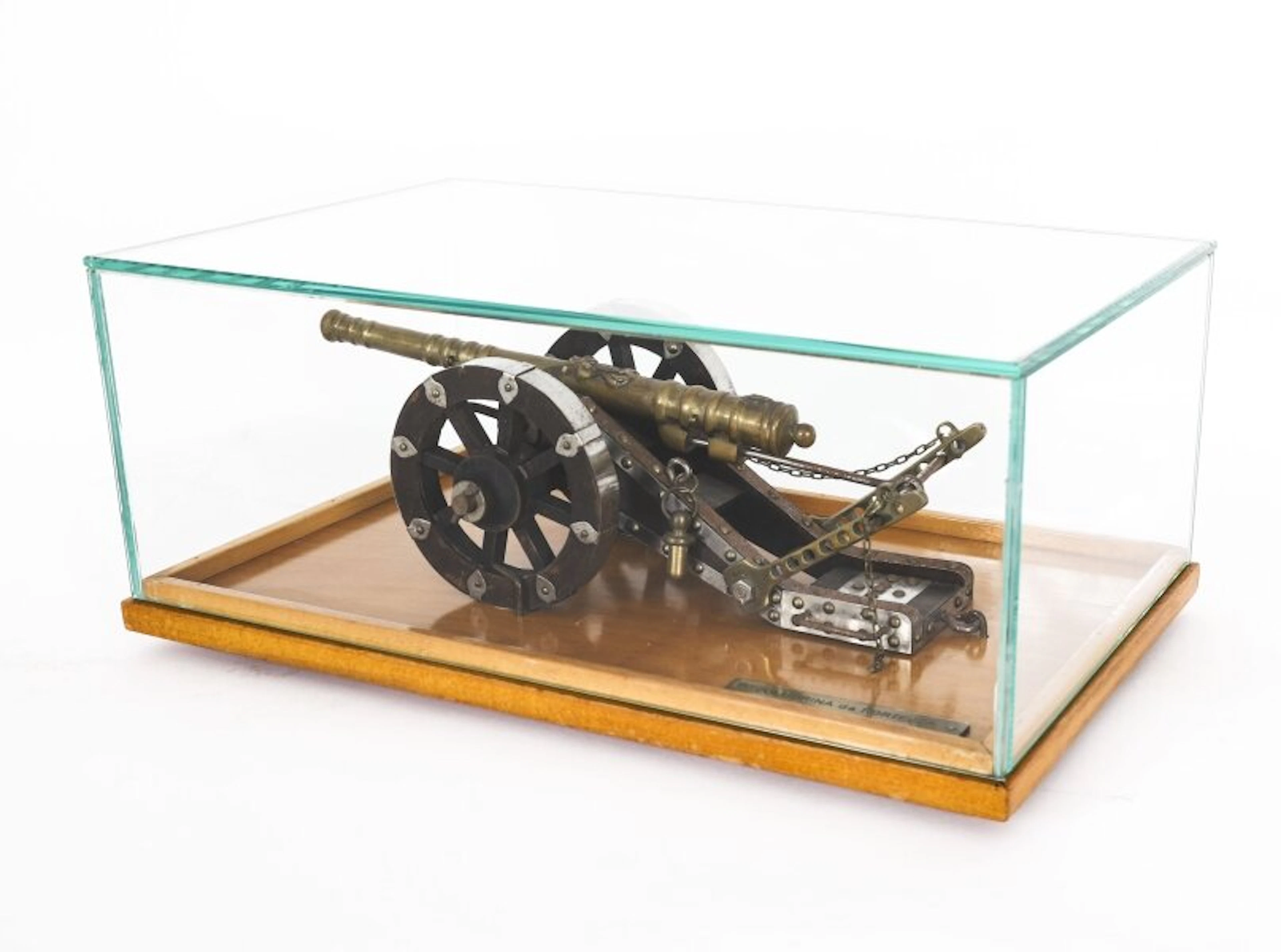 Antique Bronze Cased Model Colubrina da Fortezza Cannon 19th Century