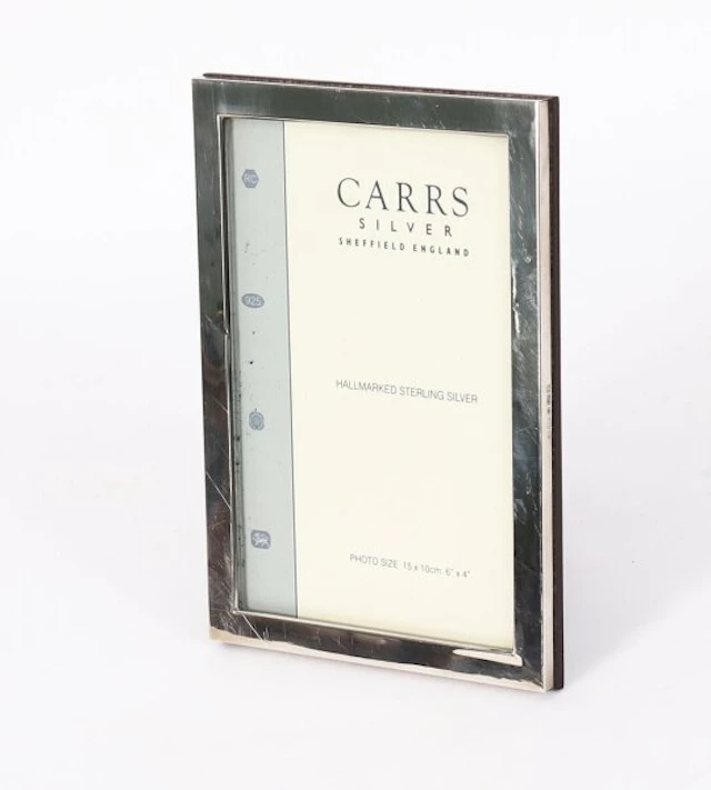 Vintage Sterling Silver Rectangular Portrait Photo Frame Carrs Date
