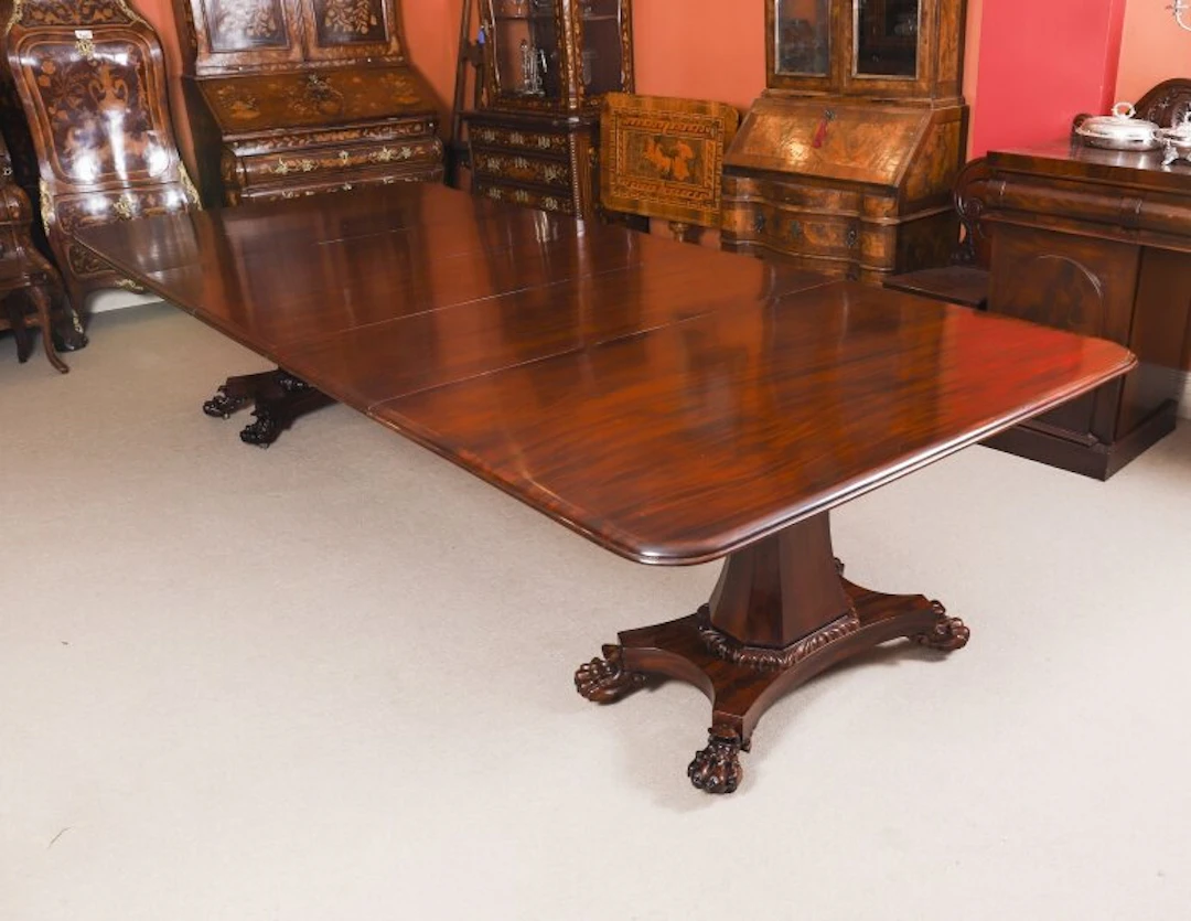 Antique 10ft6" George IV Regency Twin Pedestal Dining Table C1830 19th C