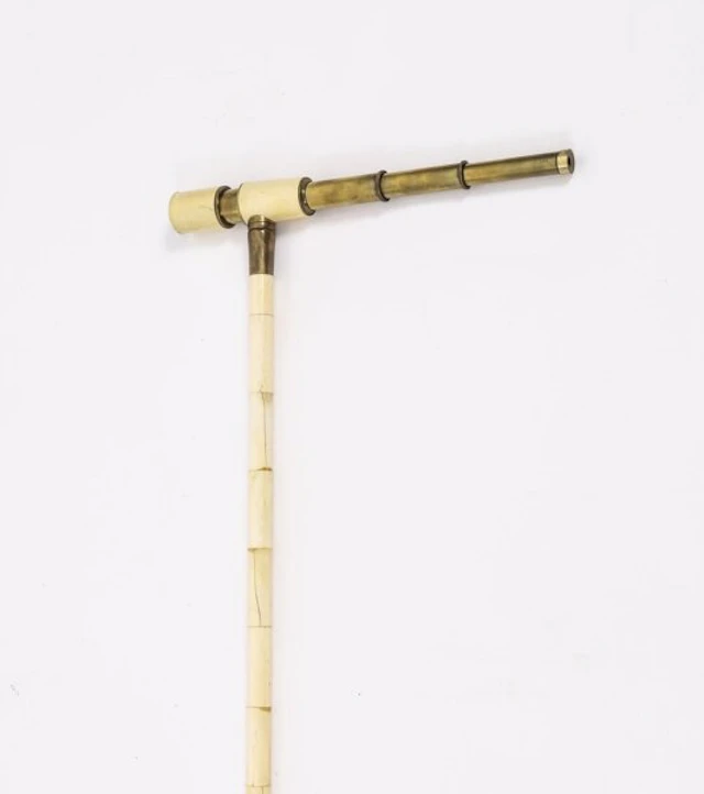 Antique English Bone Telescope Walking Stick Cane Circa 1885 92cm/36 inches