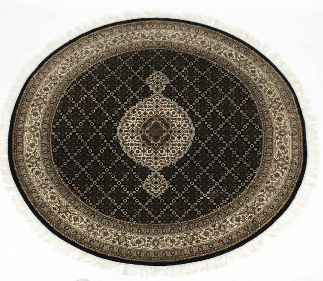 Vintage 100% Wool Indian Indo Tabriz Rug Carpet 149cm 20th Century