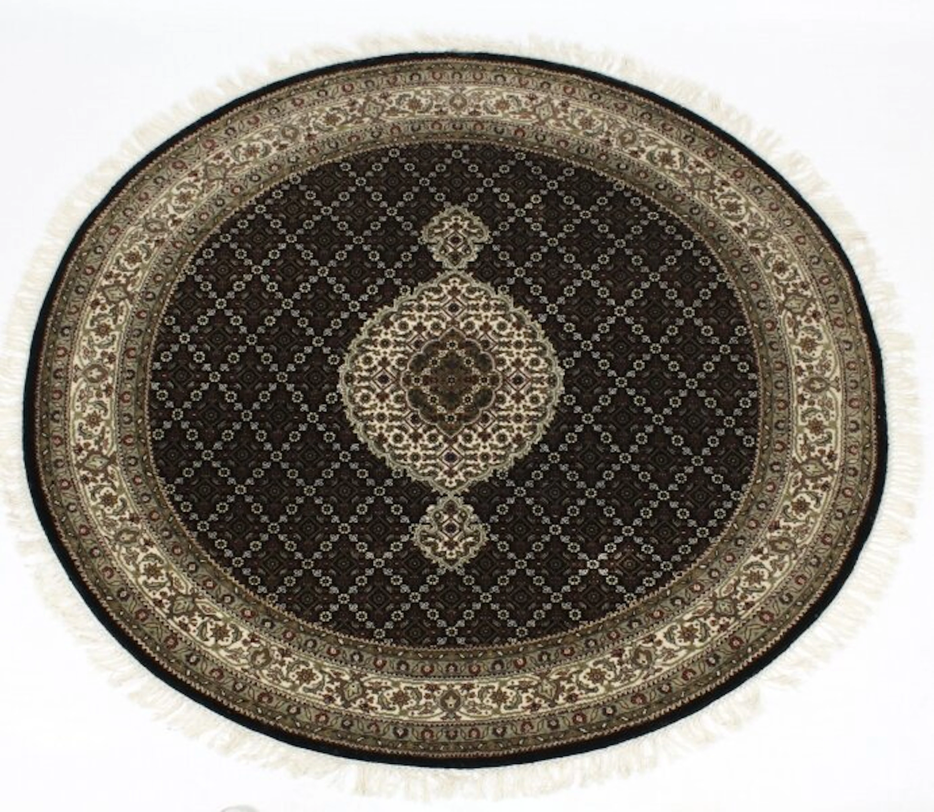 Vintage 100% Wool Indian Indo Tabriz Rug Carpet 149cm 20th Century