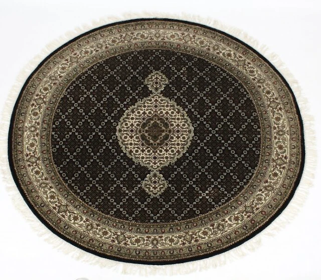 Vintage 100% Wool Indian Indo Tabriz Rug Carpet 149cm 20th Century