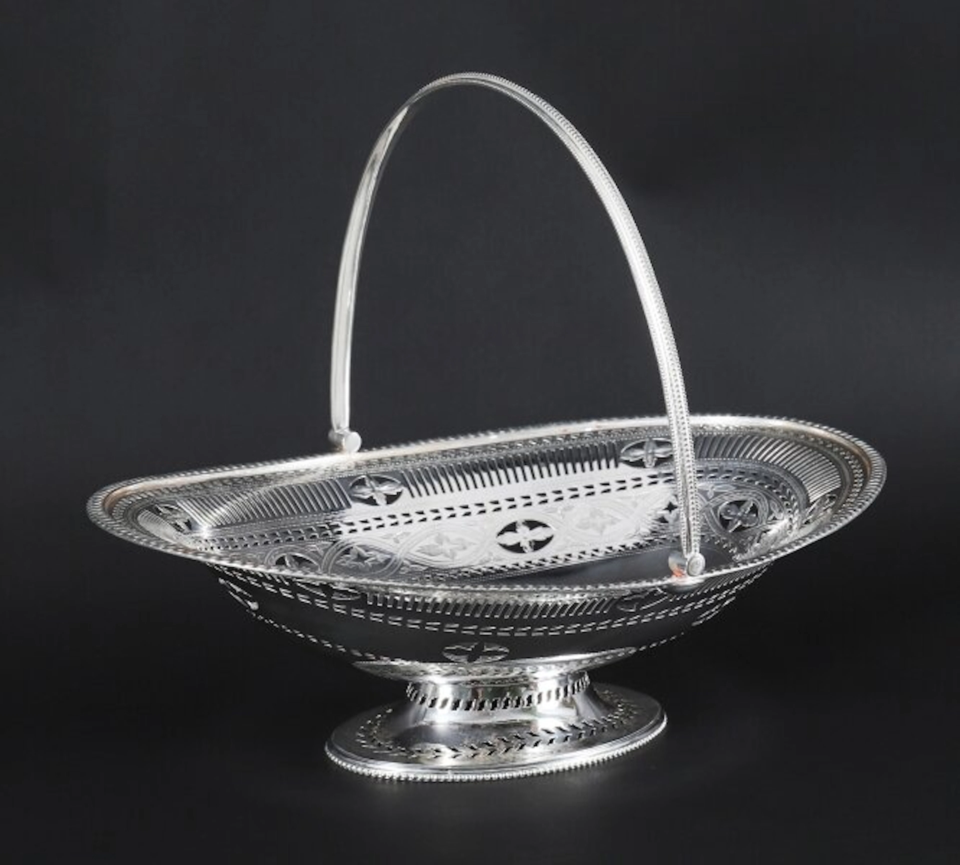 Antique Victorian Silver Plated Neo Classical Fruit Basket c.1860