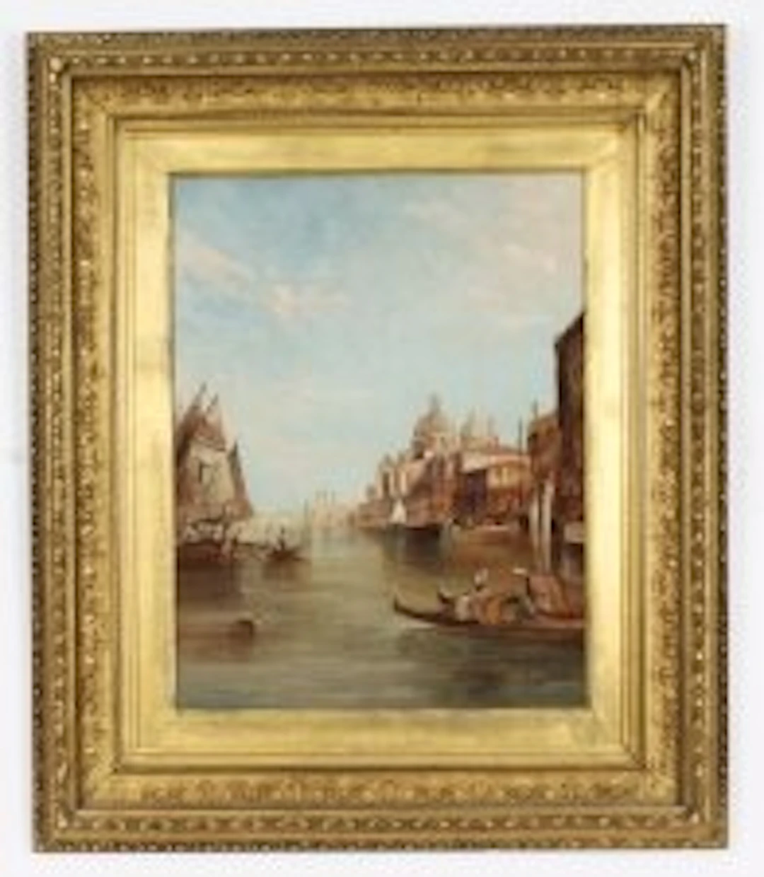 Antique Painting Santa Maria della Salute Venice Alfred Pollentine 19th Century