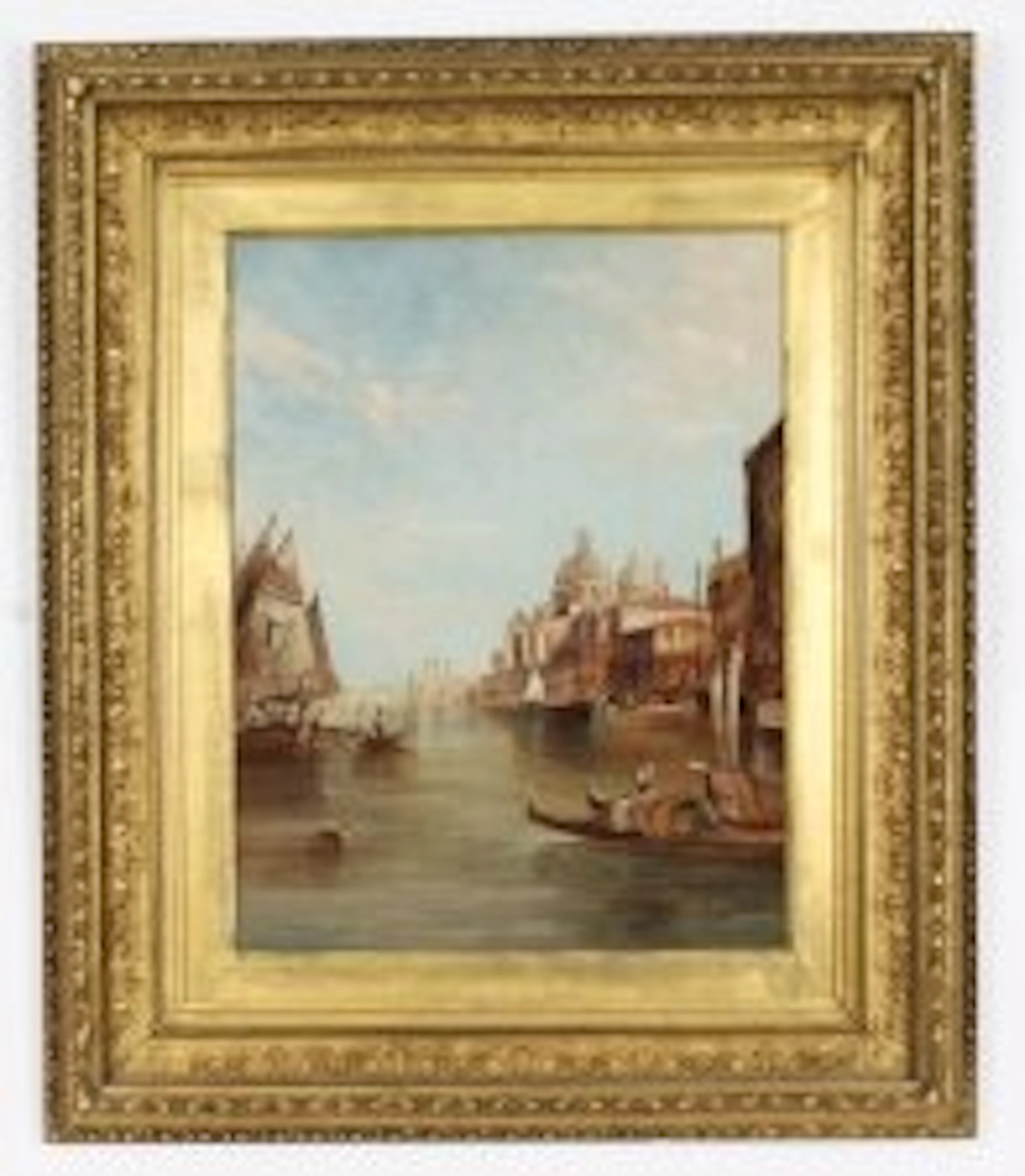 Antique Painting Santa Maria della Salute Venice Alfred Pollentine 19th Century
