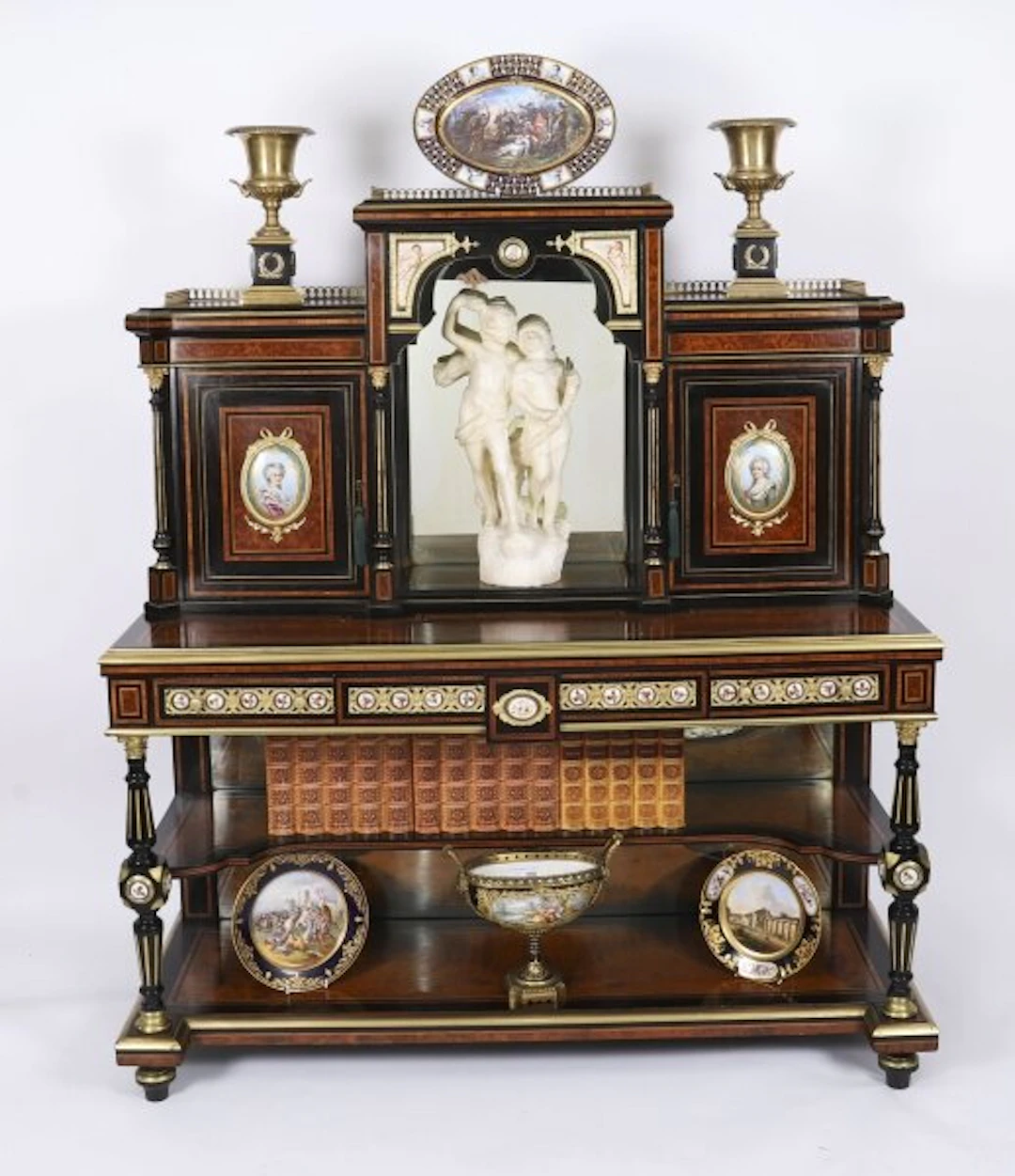 Antique Victorian Amboyna Inlaid Bonheur Du Jour C1860 19th C