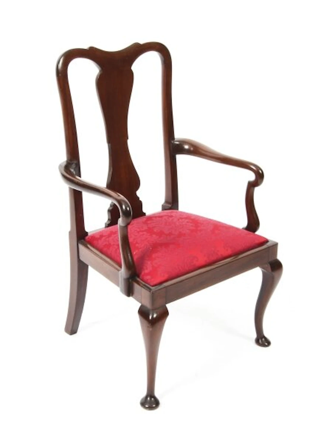 Antique Queen Anne Revival Mahogany Child's Chair C1920