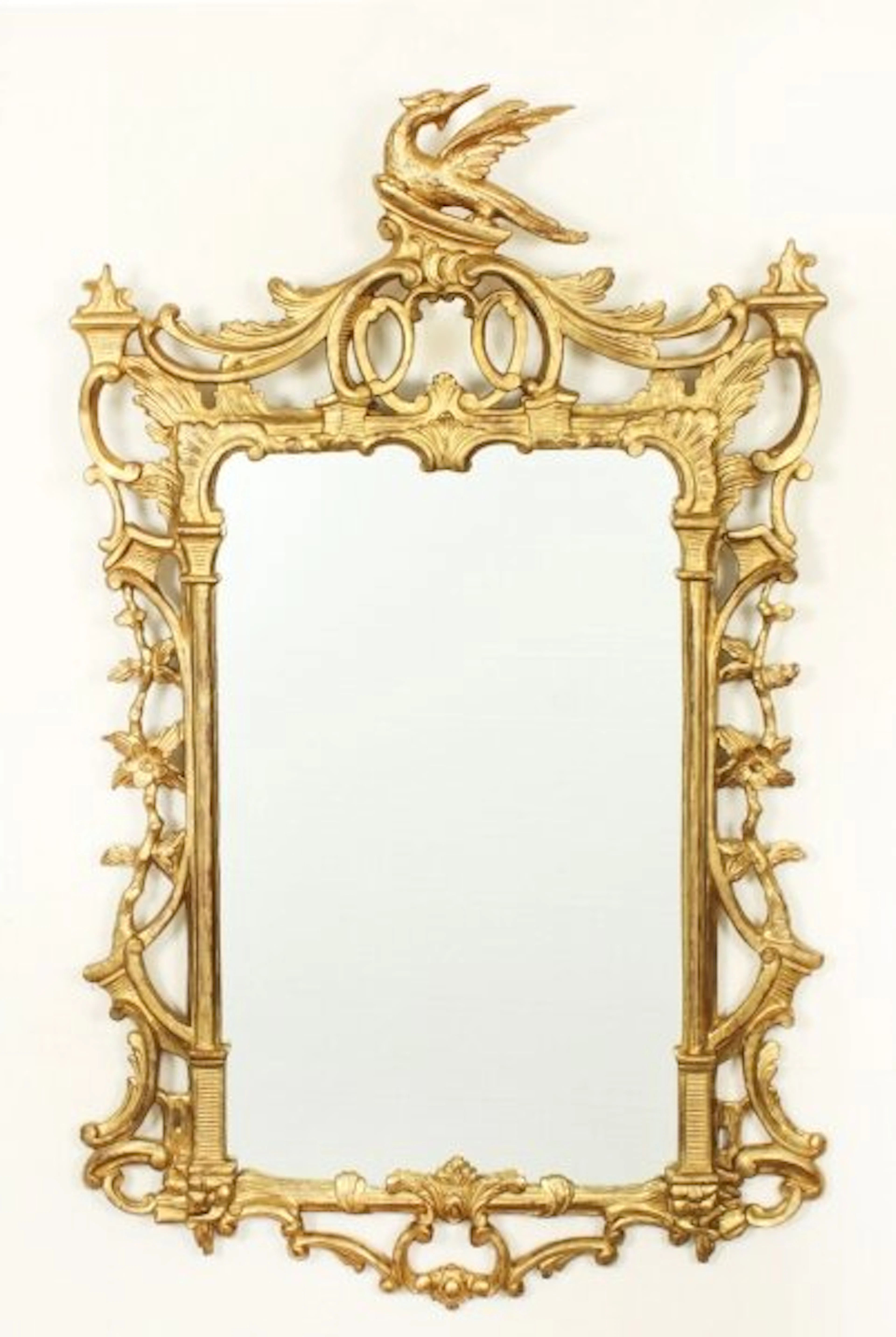 Antique French Decorative Giltwood Mirror 19th Century 127 x 77cm