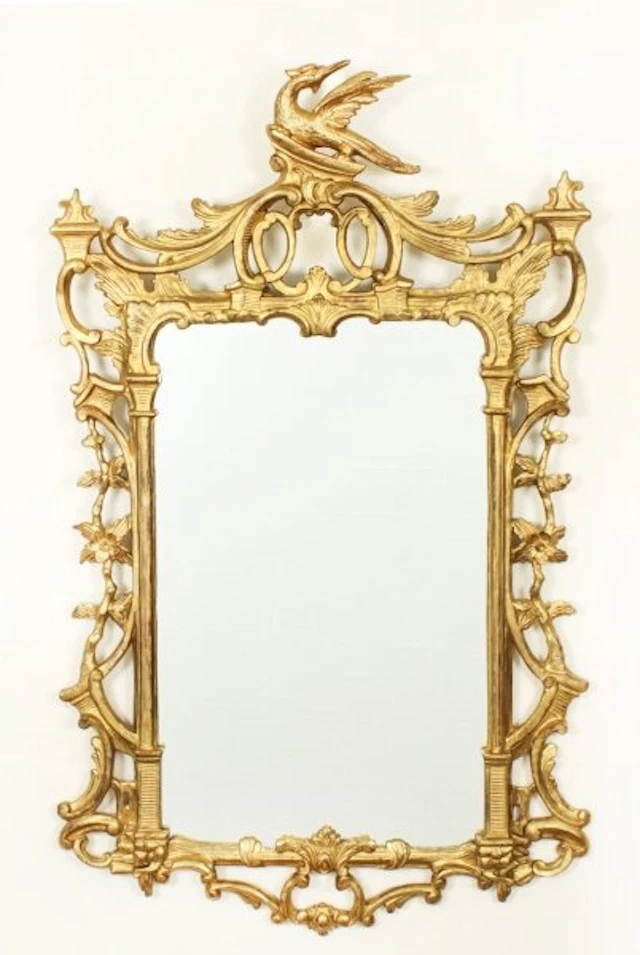 Antique French Decorative Giltwood Mirror 19th Century 127 x 77cm