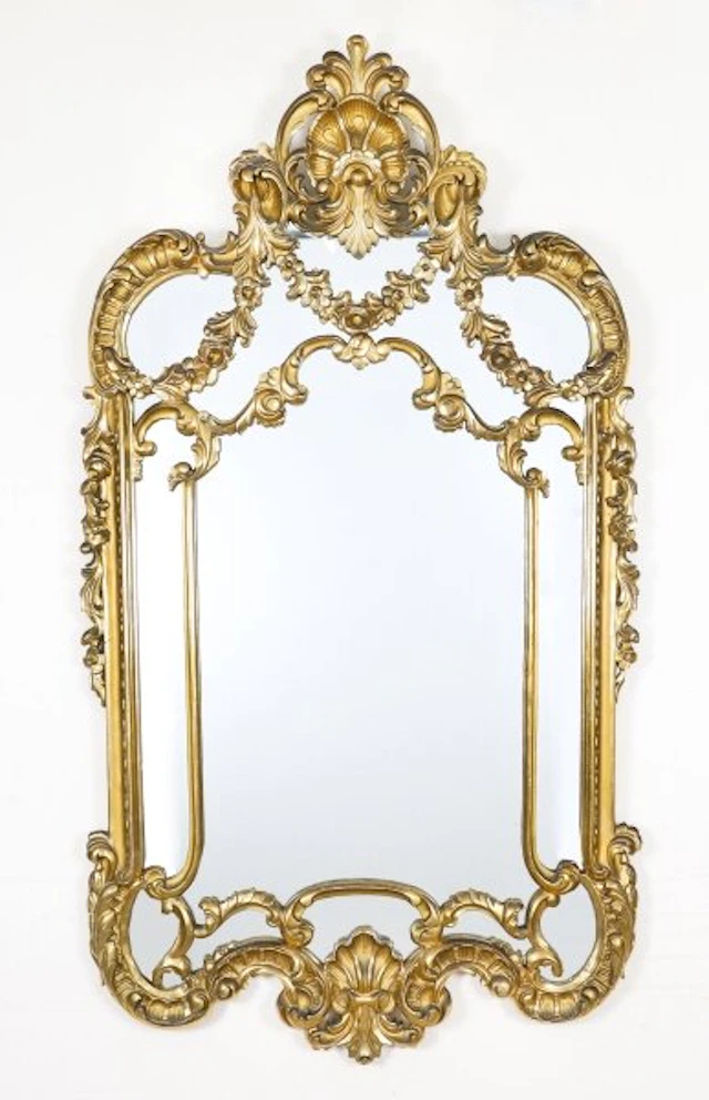 Antique English Giltwood Louis Revival Overmantel Mirror C1860 160 x 80cm