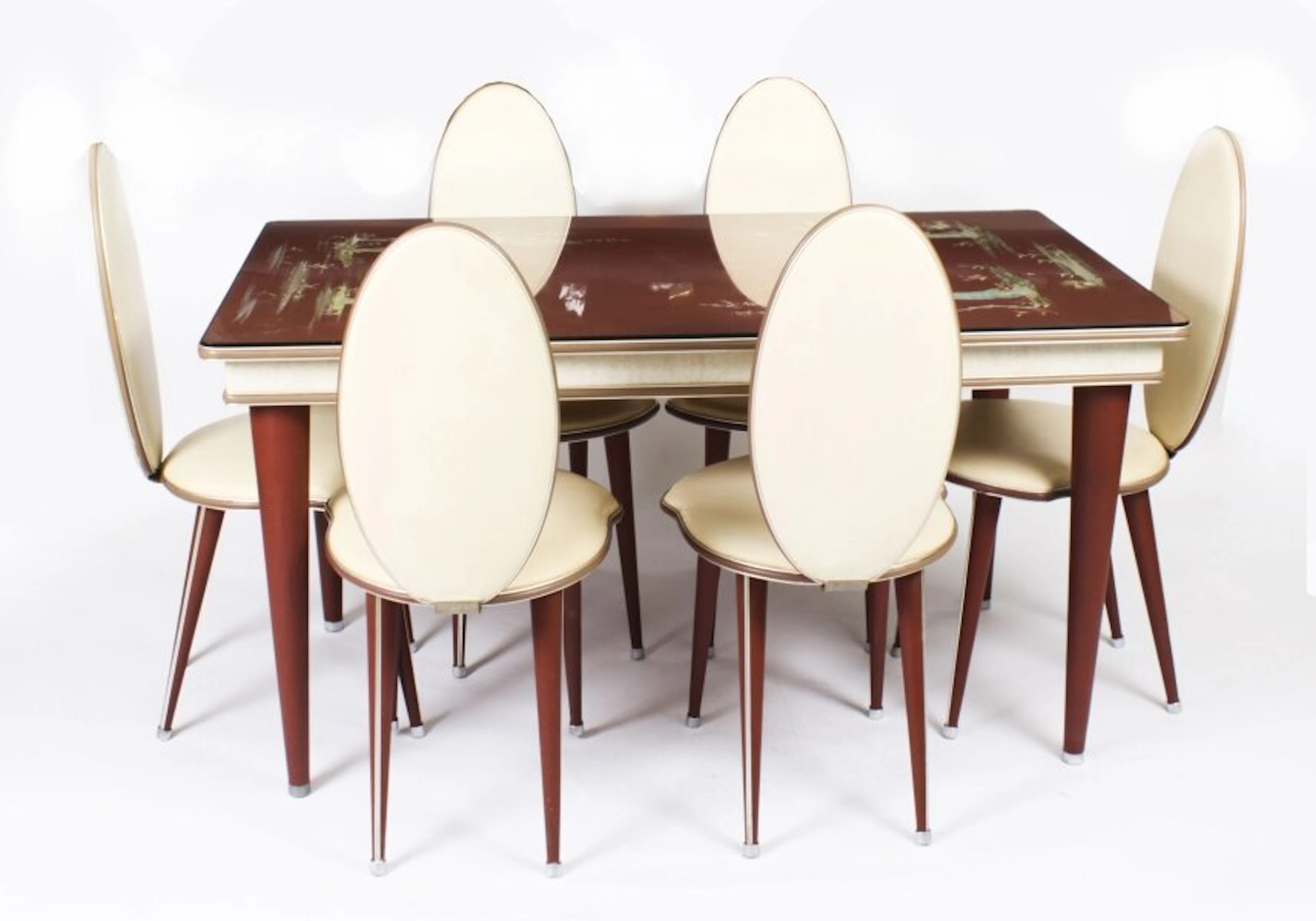 Italian Dining Table and Chairs by Umberto Mascagni Retailed Harrods C.1950s