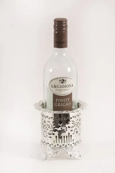 Antique Silver Plated Wine Coaster Pen Holder 20th Century