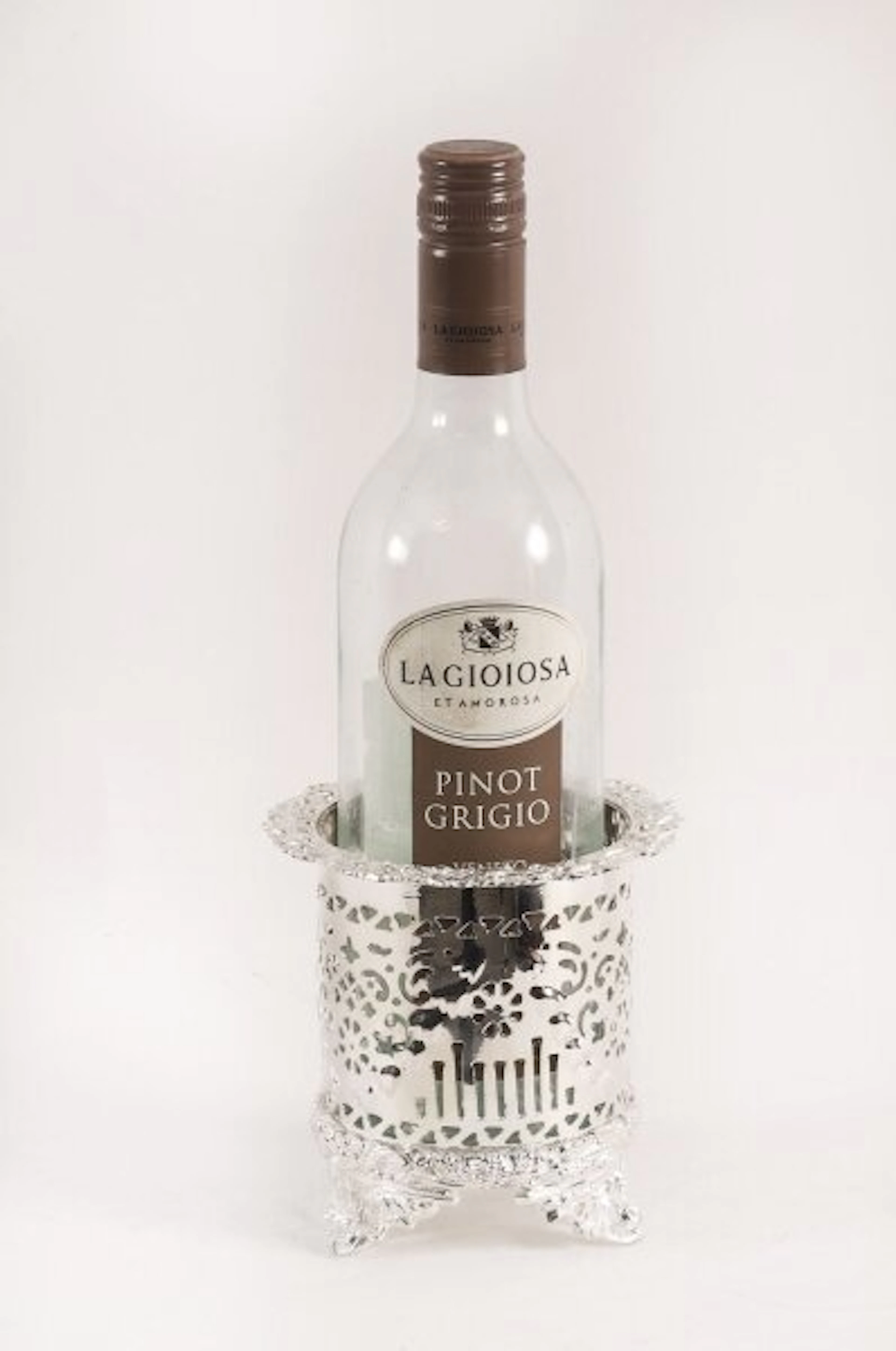 Antique Silver Plated Wine Coaster Pen Holder 20th Century