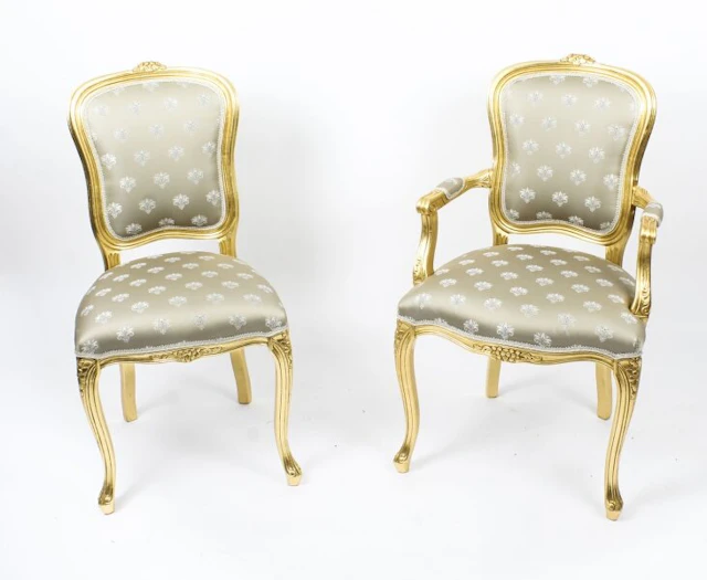 Bespoke Set of Giltwood Dining Chairs in the Louis XVI Style Available to Order