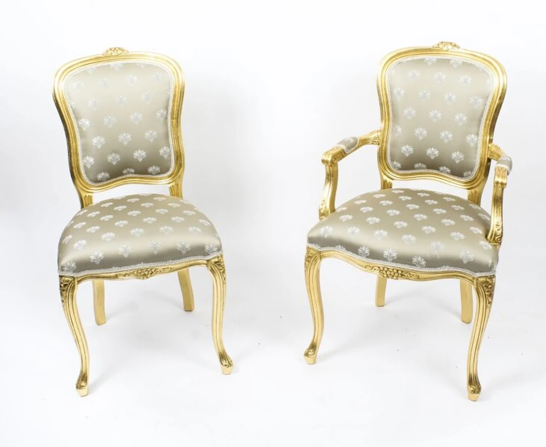 Bespoke Set of Giltwood Dining Chairs in the Louis XVI Style Available to Order
