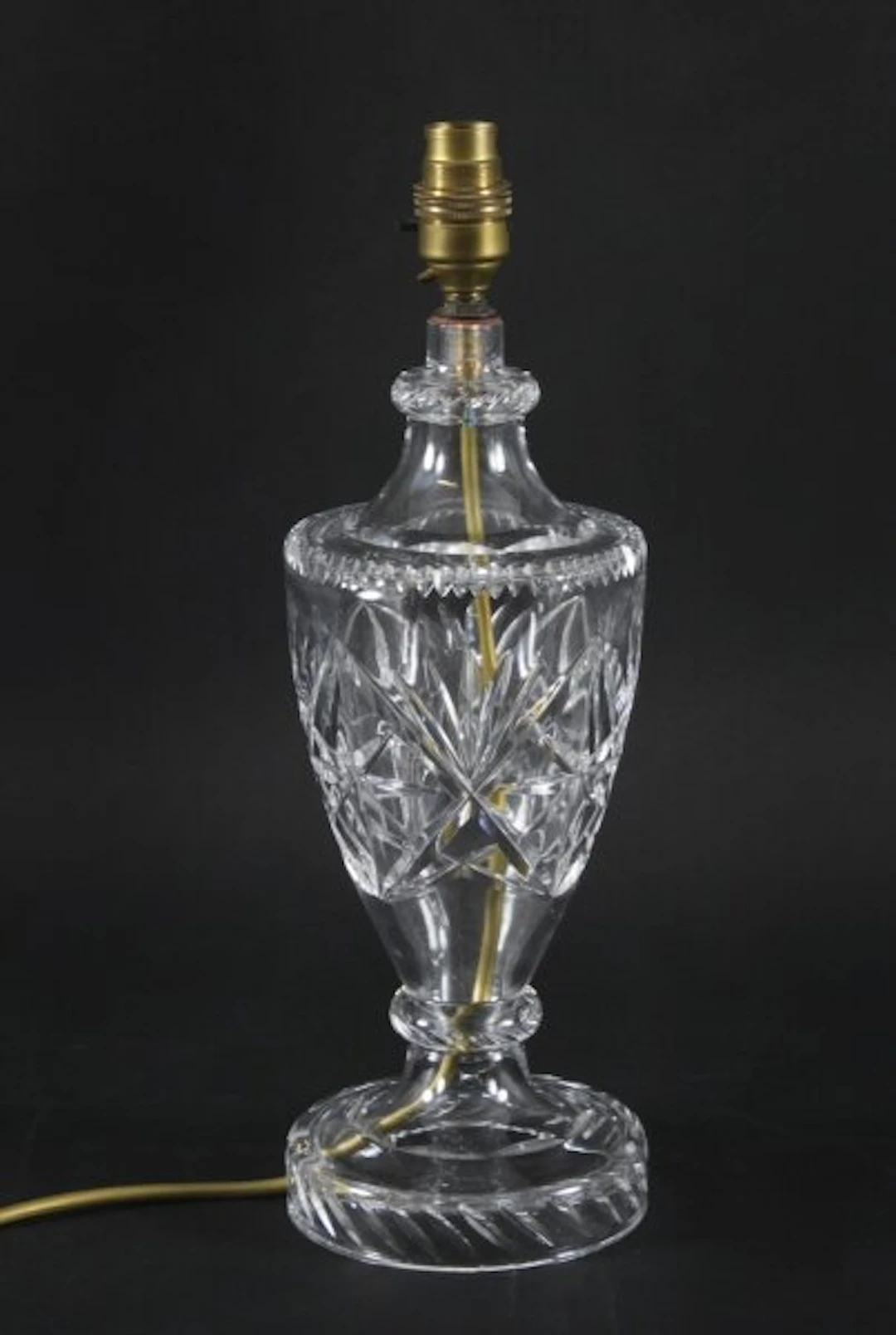 Vintage English Cut Glass Table Lamp Late 20th C