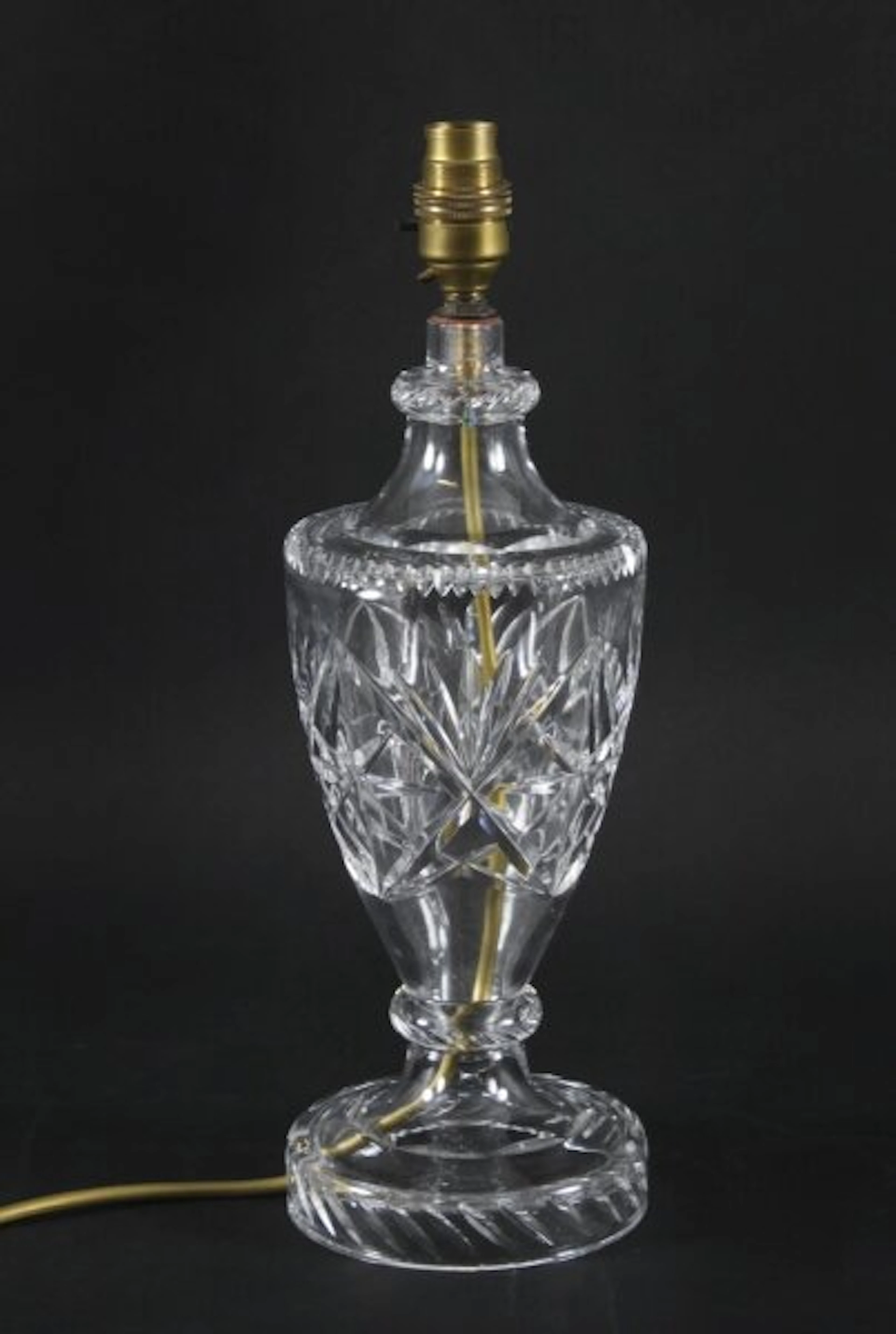 Vintage English Cut Glass Table Lamp Late 20th C
