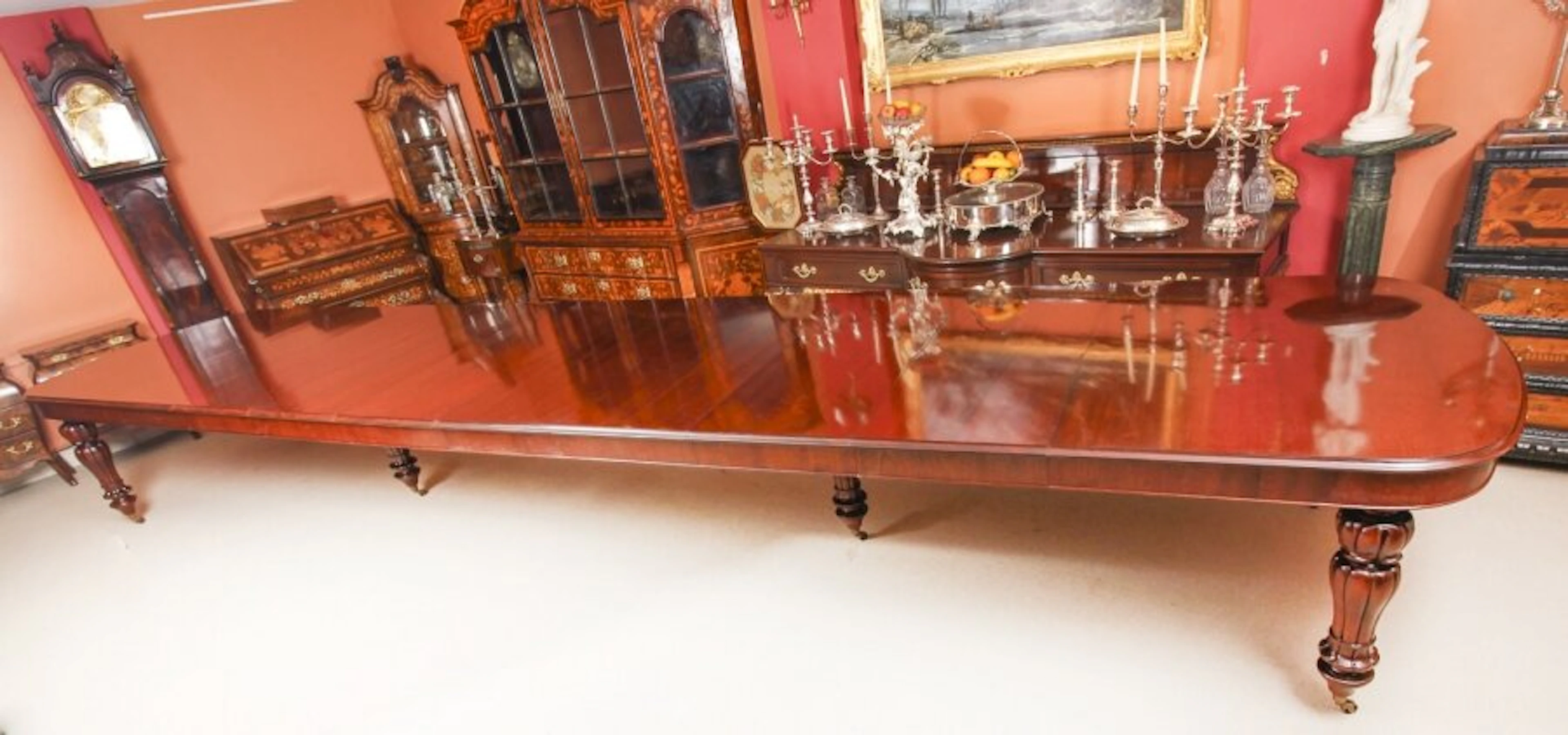 Huge 20ft D-End Mahogany Bespoke Dining Table 21st C