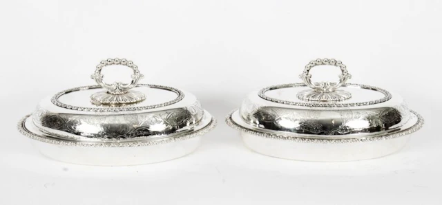 Antique Pair Entree Dishes Cresswick C1820 19th Century